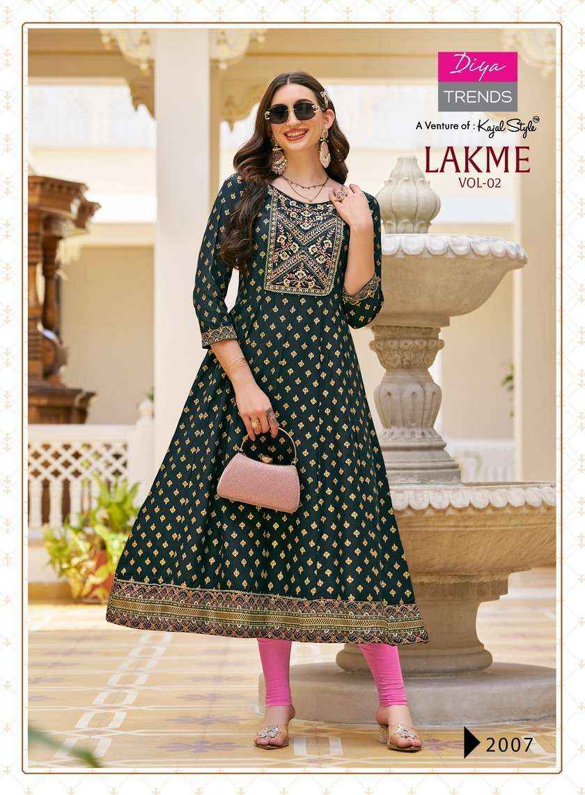 DIYA TRENDS LAKME VOL 2 RAYON FANCY LADIES GOWN ( 8 PCS CATALOG )