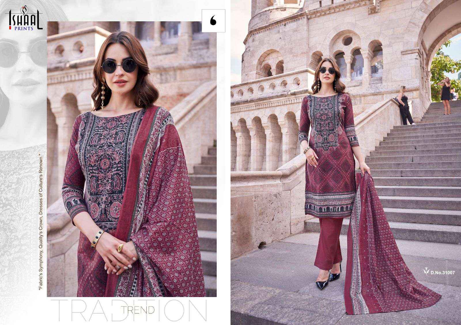 ISHAAL PRINTS GULMOHAR VOL 31 LAWN COTTON PRINT SALWAR SUIT ( 10 PCS CATALOG )