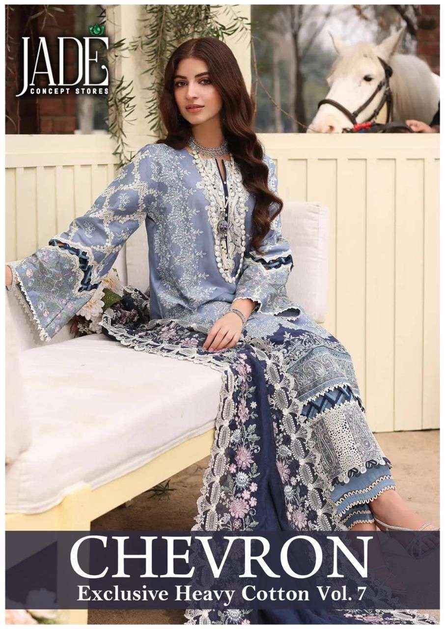 JADE CHEVRON EXCLUSIVE HEAVY COTTON VOL 7 READYMADE PAKISTANI SUITS ( 6 PCS CATALOG )