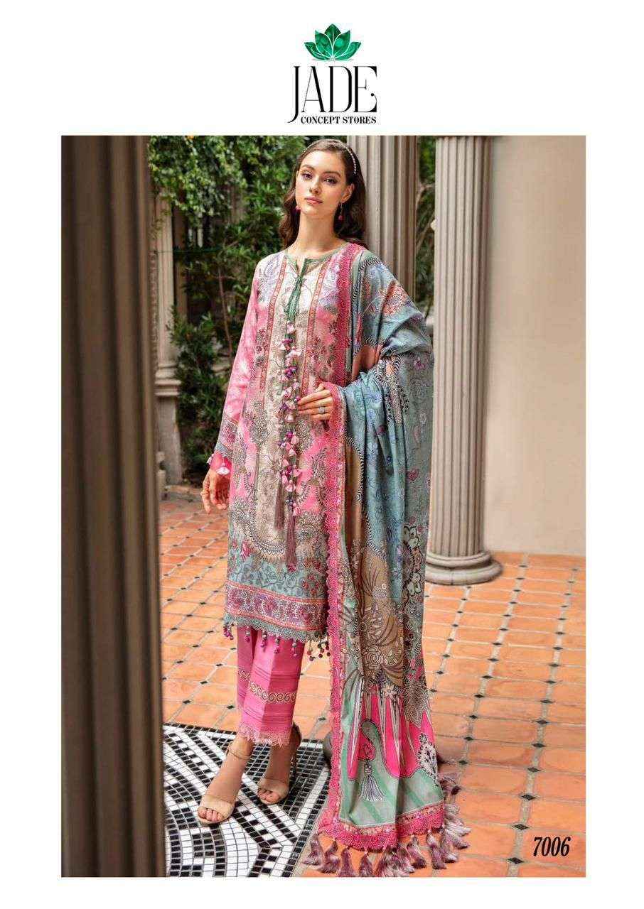 JADE CRIMSON EXCLUSIVE HEAVY LAWN COLLECTION VOL 7 PAKISTANI SUITS  ( 6 PCS CATALOG )