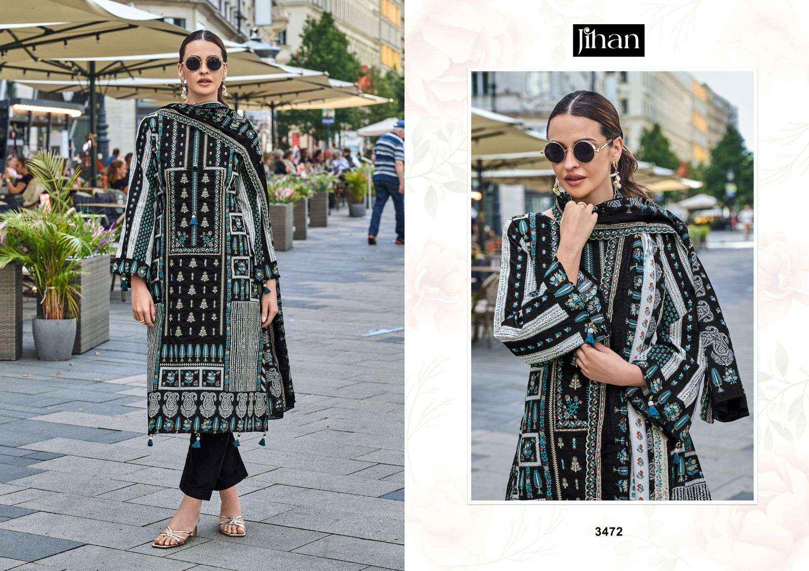 JIHAN BIN SAEEDLAWN COLLECTION VOL 1 LAWN COTTON SALWAR KAMEEZ ( 4 pcs catalog )