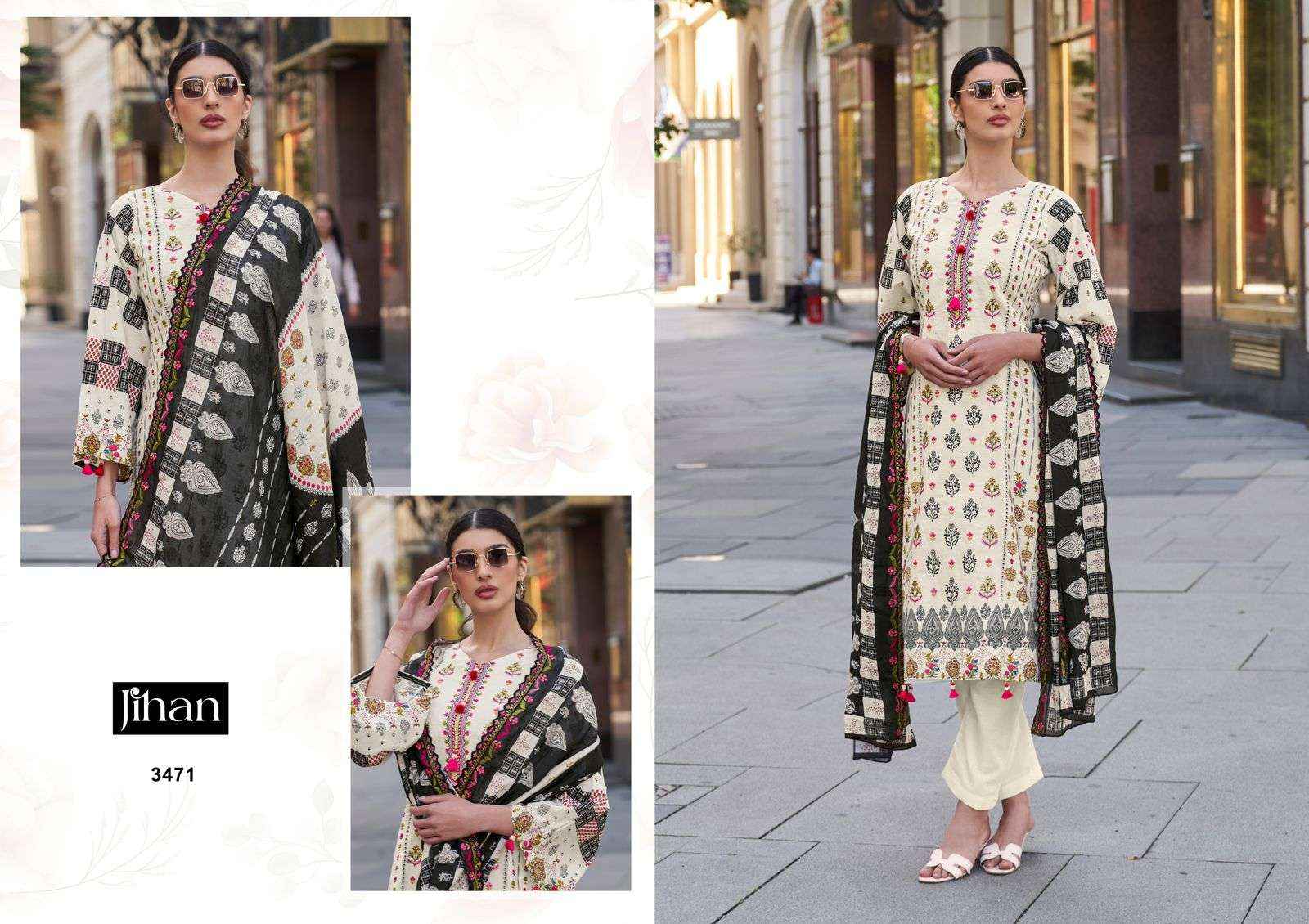 JIHAN BIN SAEEDLAWN COLLECTION VOL 1 LAWN COTTON SALWAR KAMEEZ ( 4 pcs catalog )