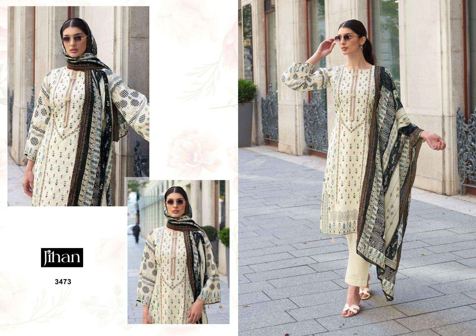 JIHAN BIN SAEEDLAWN COLLECTION VOL 1 LAWN COTTON SALWAR KAMEEZ ( 4 pcs catalog )