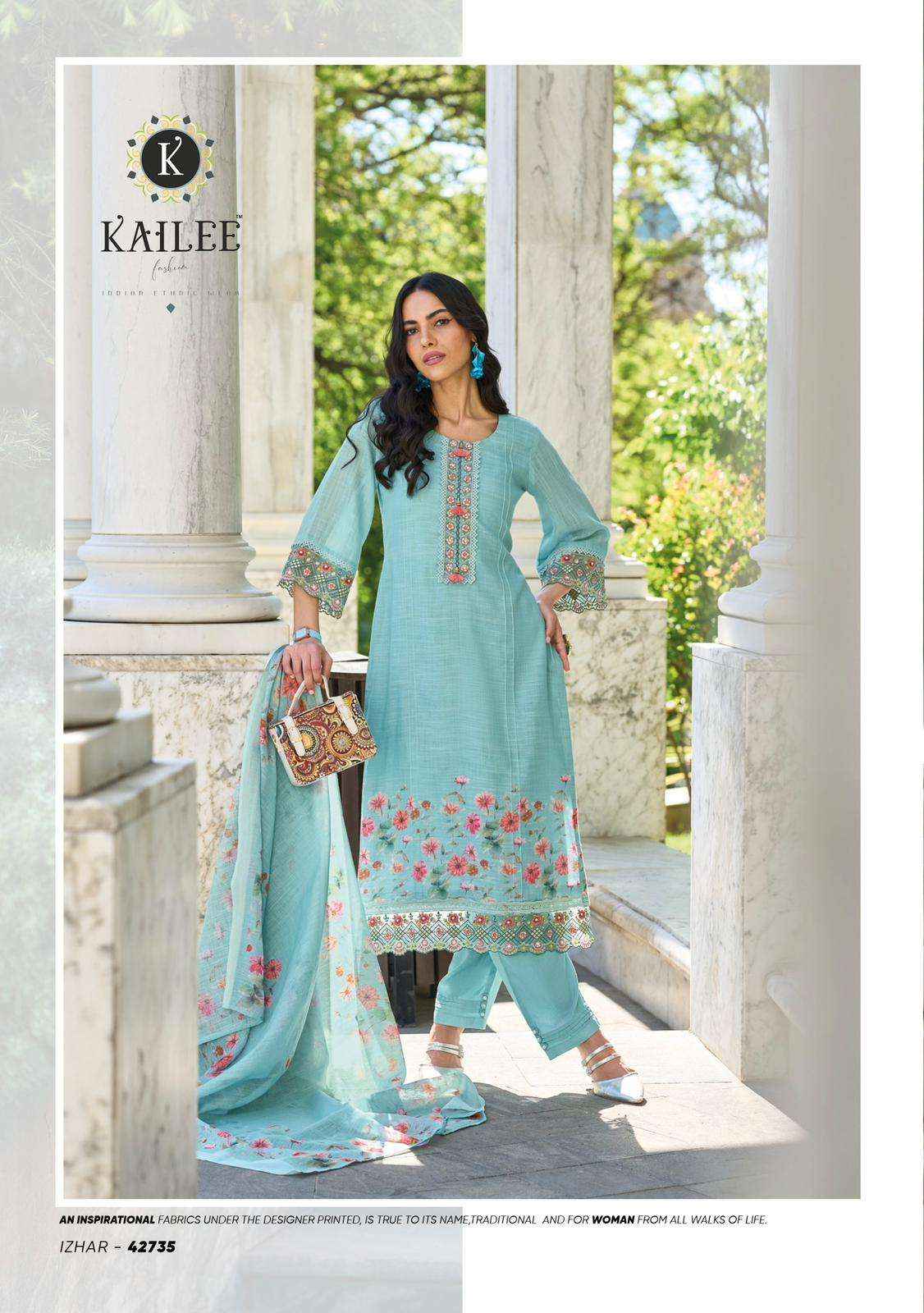 KAILEE FASHION IZHAAR VOL 3 LINEN DESIGNER READY MADE SUIT ( 6 PCS CATALOG )