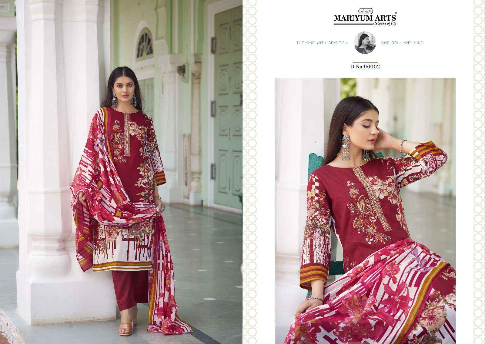 MARIYUM ARTS MAHFOOZHAH CAMBRIC COTTON LADIES SUITS ( 6 PCS CATALOG )