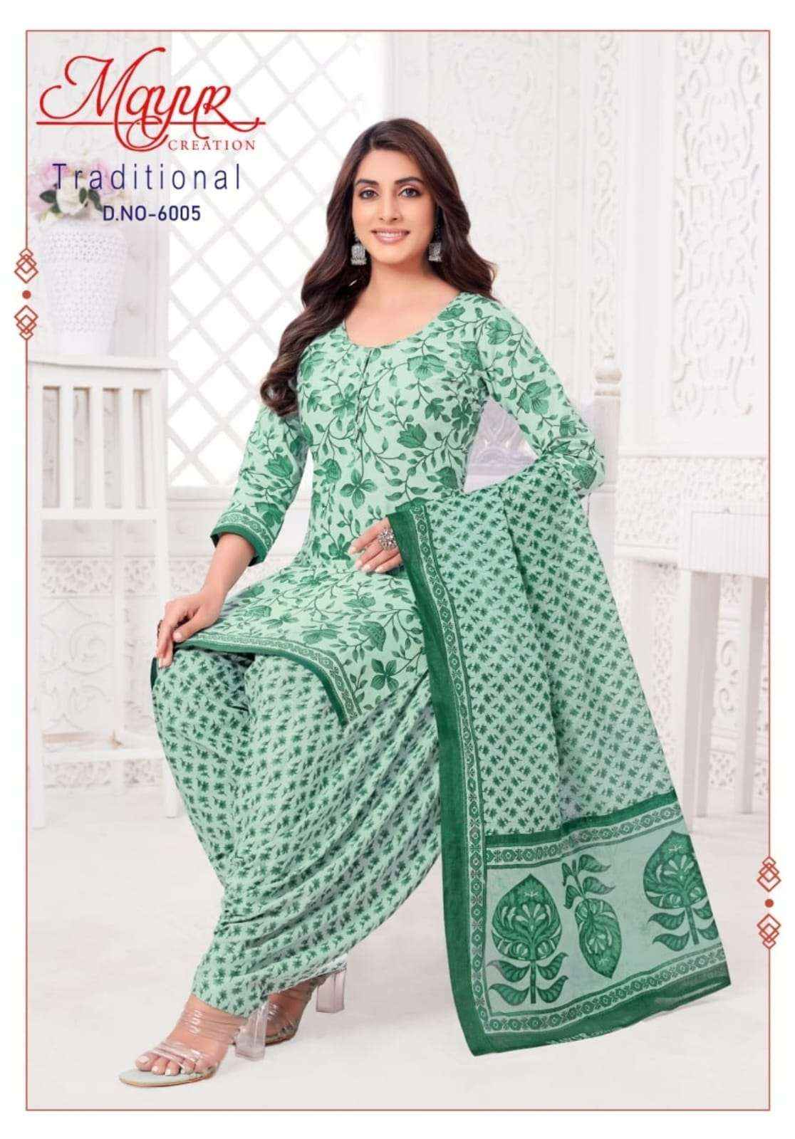 MAYUR CREATION TRADITIONAL VOL 6 COTTON DRESS MATERIAL ( 10 PCS CATALOG )