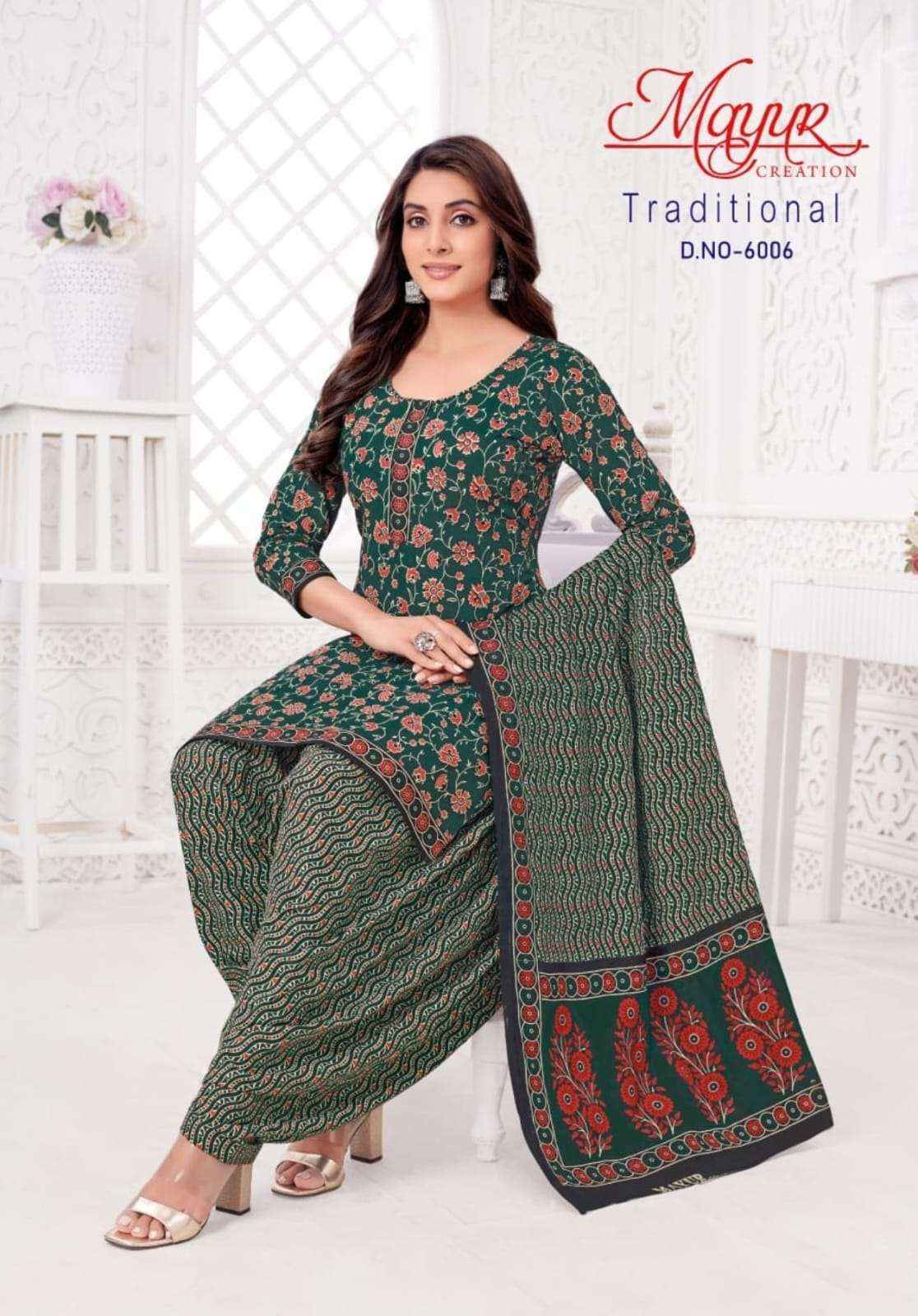 MAYUR CREATION TRADITIONAL VOL 6 COTTON DRESS MATERIAL ( 10 PCS CATALOG )