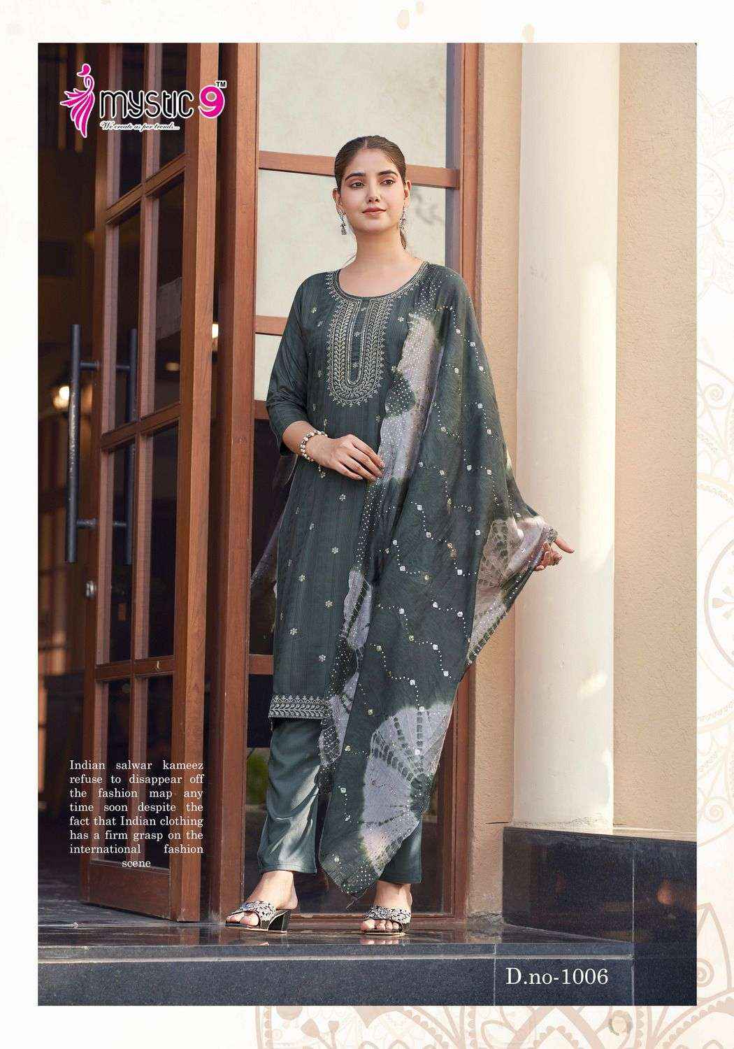 MYSTIC 9 DOLLY VOL 1 RAYON FANCY WORK KURTI COMBO SET ( 8 PCS CATALOG )