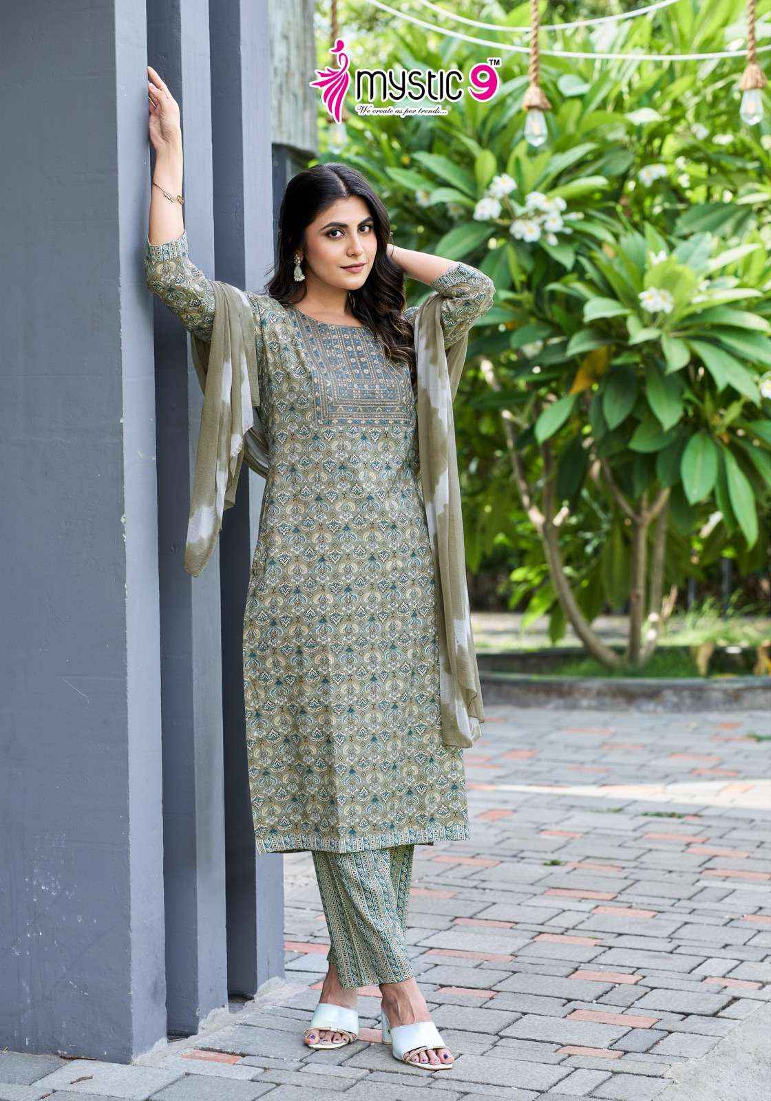 MYSTIC 9 SHAGUN VOL 4 RAYON FOIL PRINT LADIES KURTI COMBO SET ( 8 PCS CATALOG )