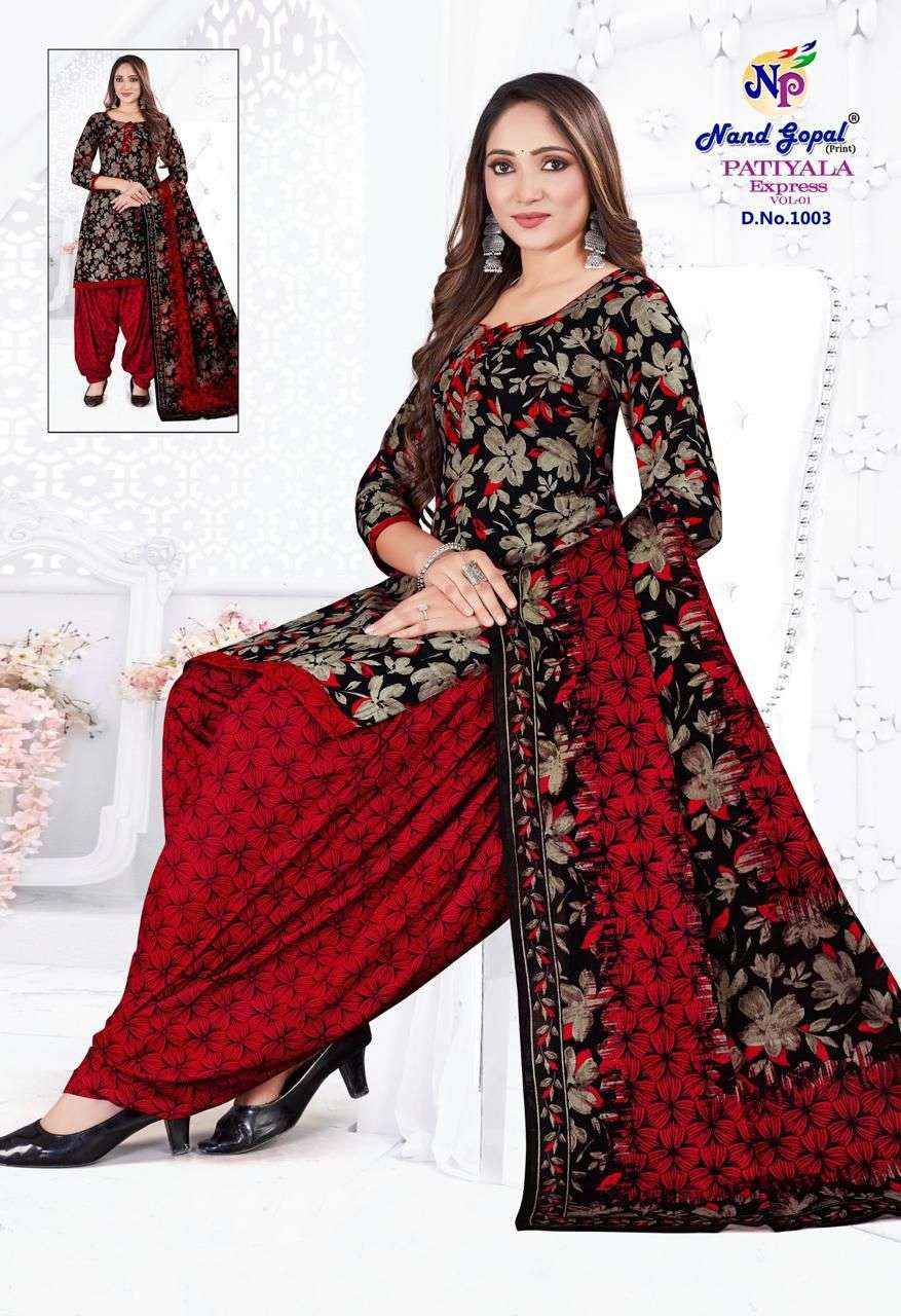 NAND GOPAL PATIYALA EXPRESS VOL 1 COTTON SALWAR SUIT ( 12 PCS CATALOG )