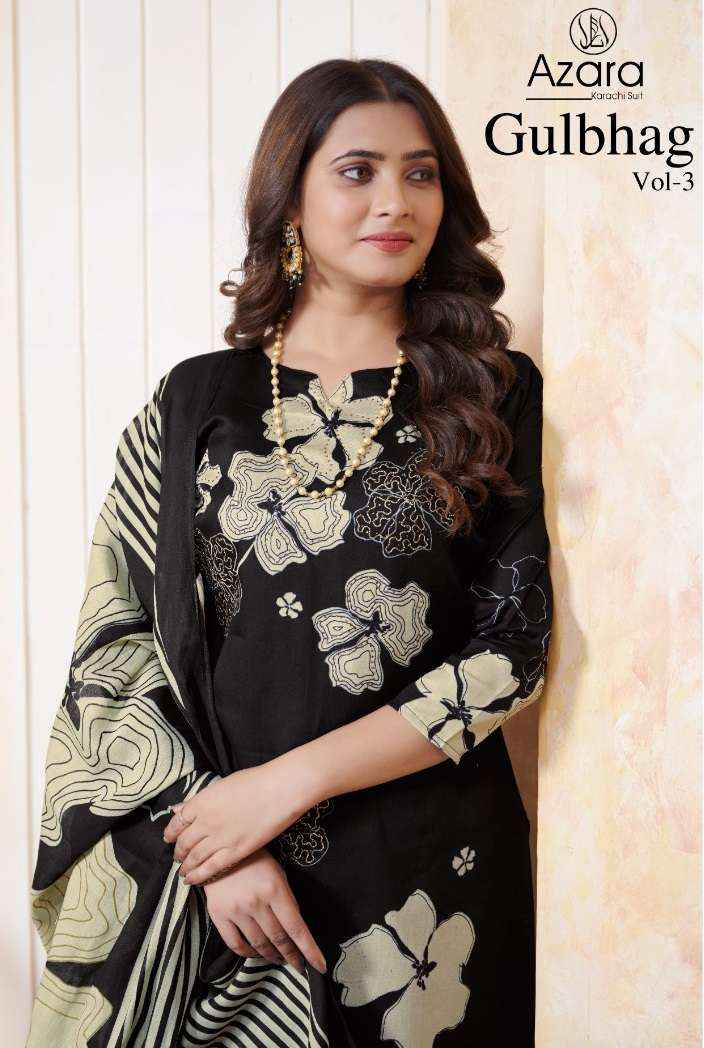 RADHIKA FASHION AZARA GULBAGH VOL 3 JAM COTTON DESIGNER PRINT SUIT ( 6 PCS CATALOG )