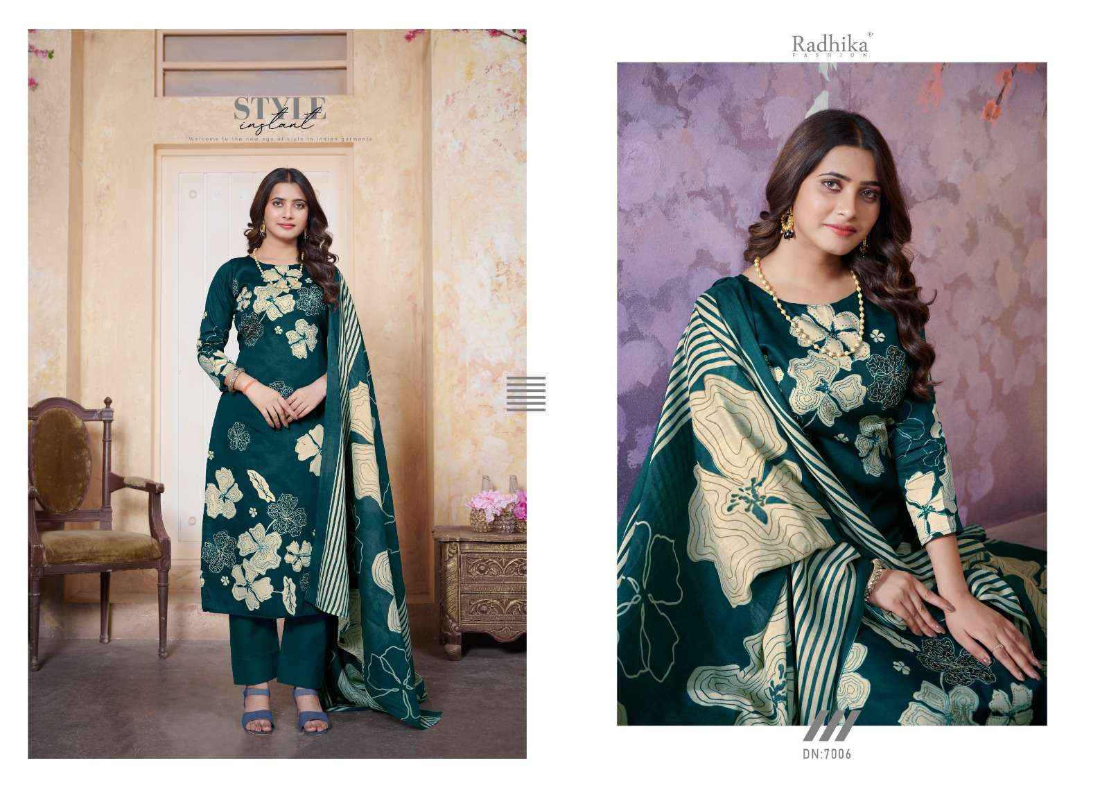 RADHIKA FASHION AZARA GULBAGH VOL 3 JAM COTTON DESIGNER PRINT SUIT ( 6 PCS CATALOG )