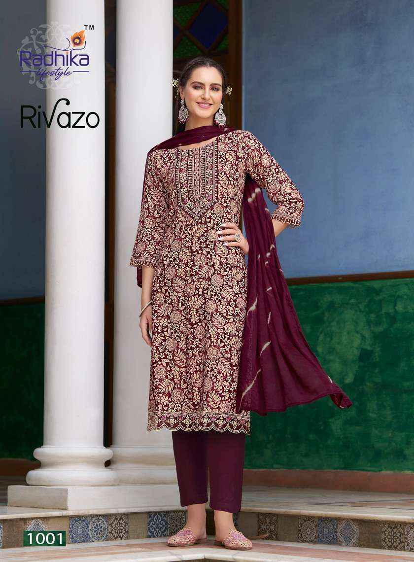 RADHIKA LIFESTYLE RIVAZO VOL 1 READYMADE DESIGNER SUITS ( 6 PCS CATALOG )