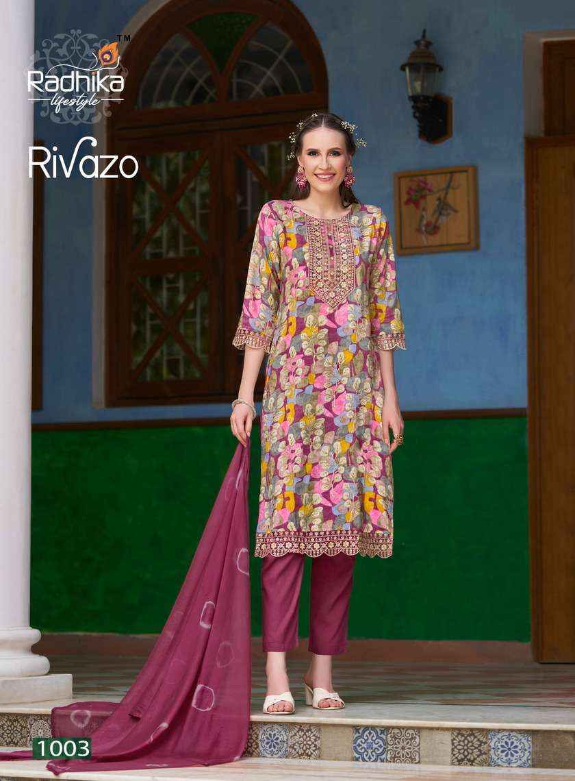 RADHIKA LIFESTYLE RIVAZO VOL 1 READYMADE DESIGNER SUITS ( 6 PCS CATALOG )