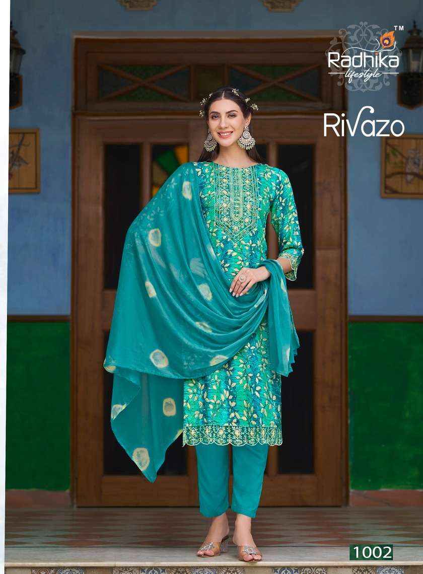 RADHIKA LIFESTYLE RIVAZO VOL 1 READYMADE DESIGNER SUITS ( 6 PCS CATALOG )