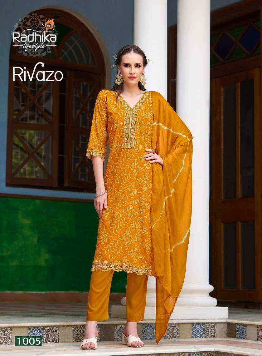 RADHIKA LIFESTYLE RIVAZO VOL 1 READYMADE DESIGNER SUITS ( 6 PCS CATALOG )