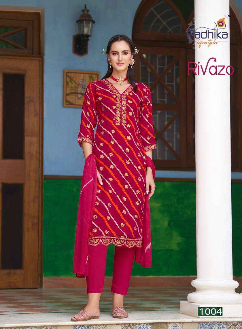 RADHIKA LIFESTYLE RIVAZO VOL 1 READYMADE DESIGNER SUITS ( 6 PCS CATALOG )