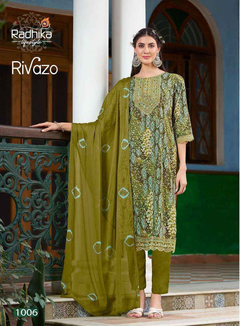 RADHIKA LIFESTYLE RIVAZO VOL 1 READYMADE DESIGNER SUITS ( 6 PCS CATALOG )