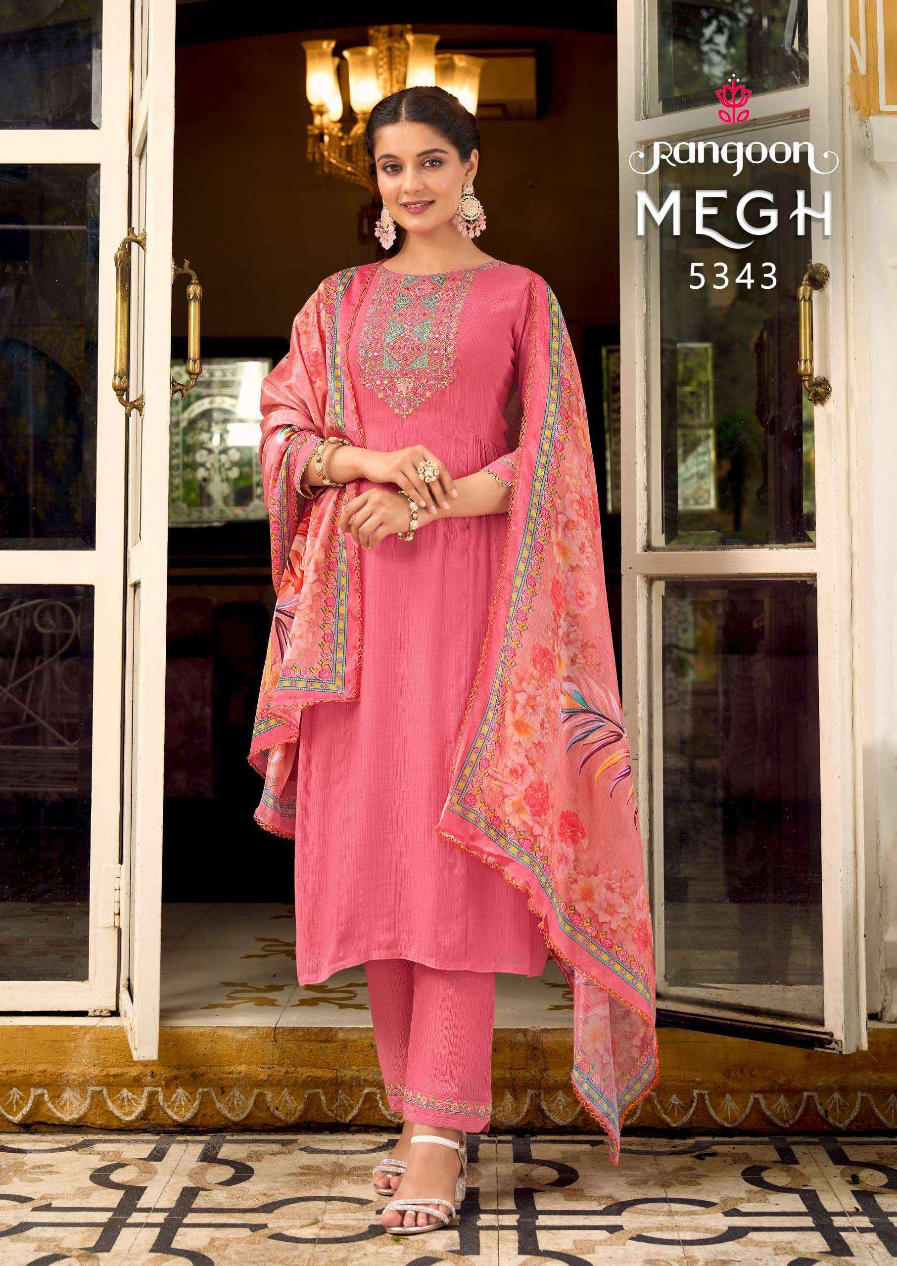 RANGOON MEGH VISCOSE DESIGNER READY MADE SUIT ( 6 PCS CATALOG )