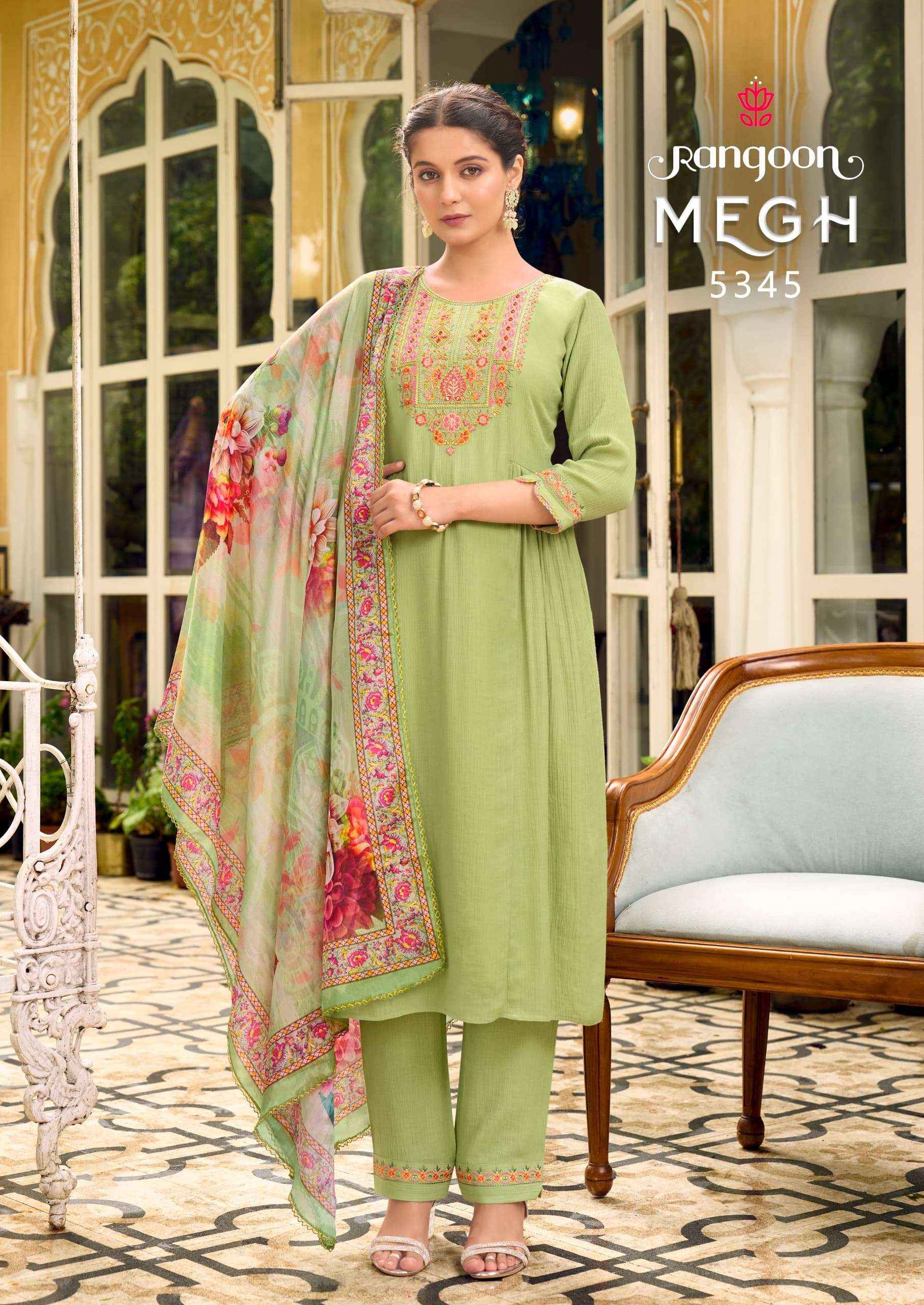 RANGOON MEGH VISCOSE DESIGNER READY MADE SUIT ( 6 PCS CATALOG )