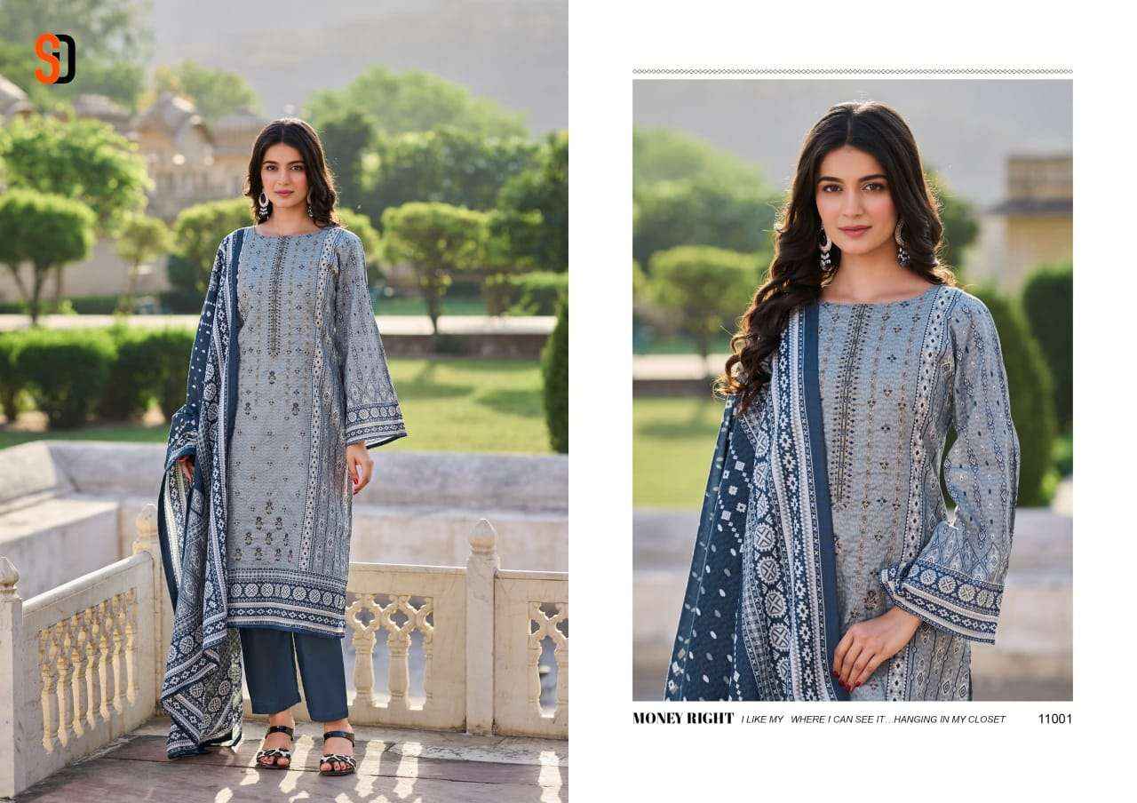 SHARADDHA DESIGNER BIN SAEED LAWN COLLECTION VOL 11 COTTON SUIT ( 4 PCS CATALOG )