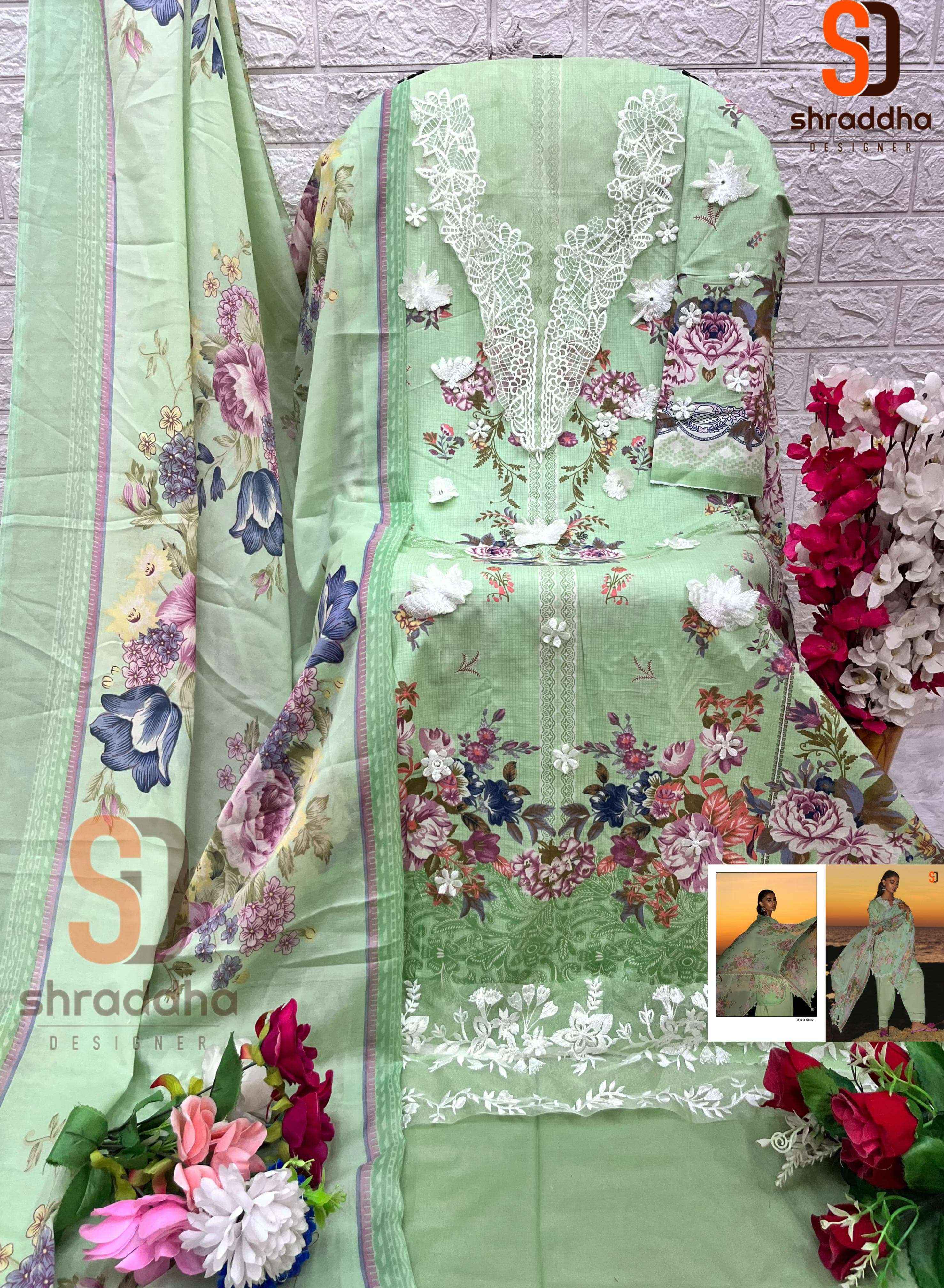 SHARADDHA DESIGNER SANA SAFINAZ VOL 5 LAWN COTTON DRESS MATERIAL ( 2 pcs set )