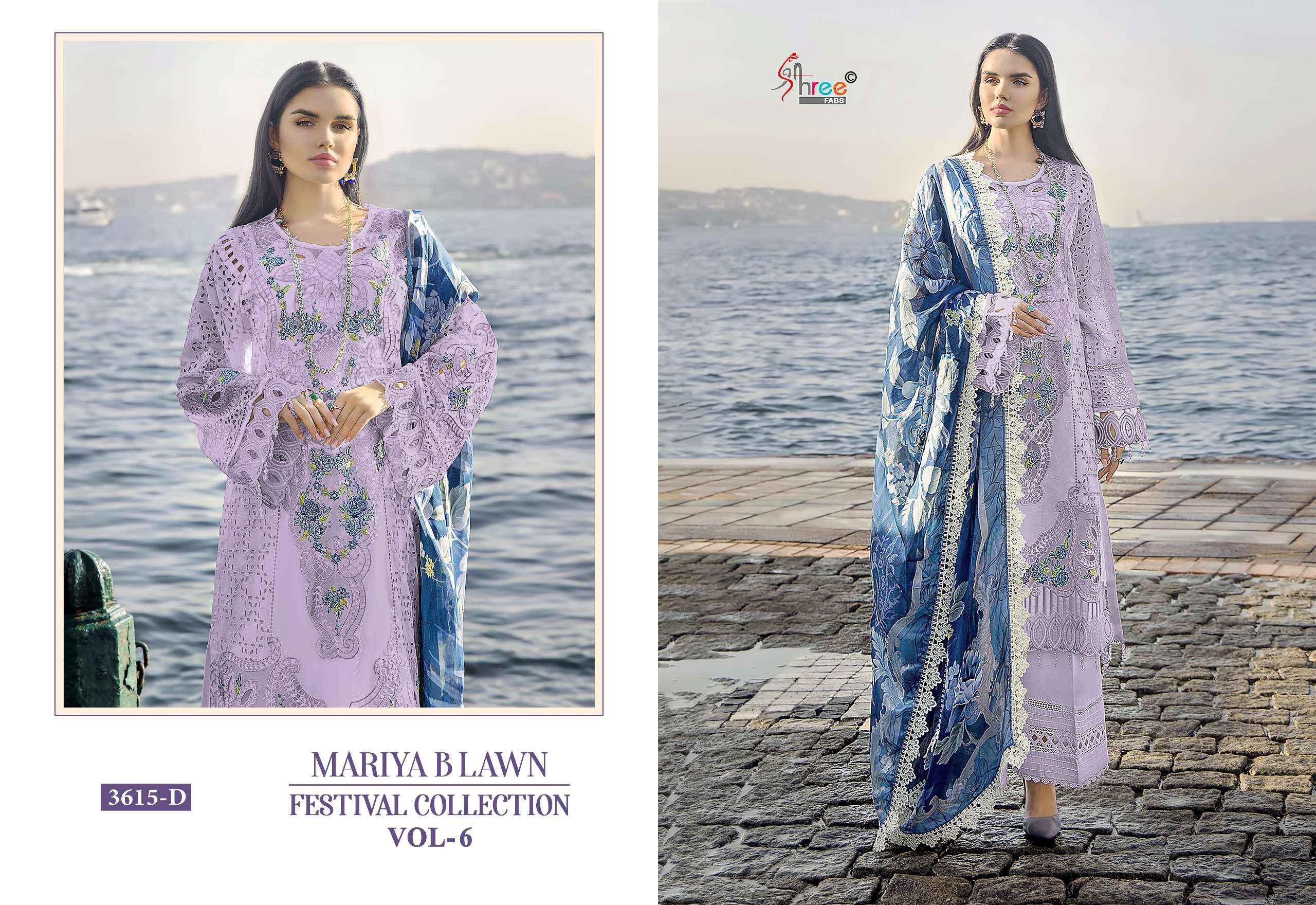 SHREE FABS MARIYA B LAWN FESTIVAL COLLECTION VOL 6 LAWN COTTON SUIT ( 4 PCS CATALOG )