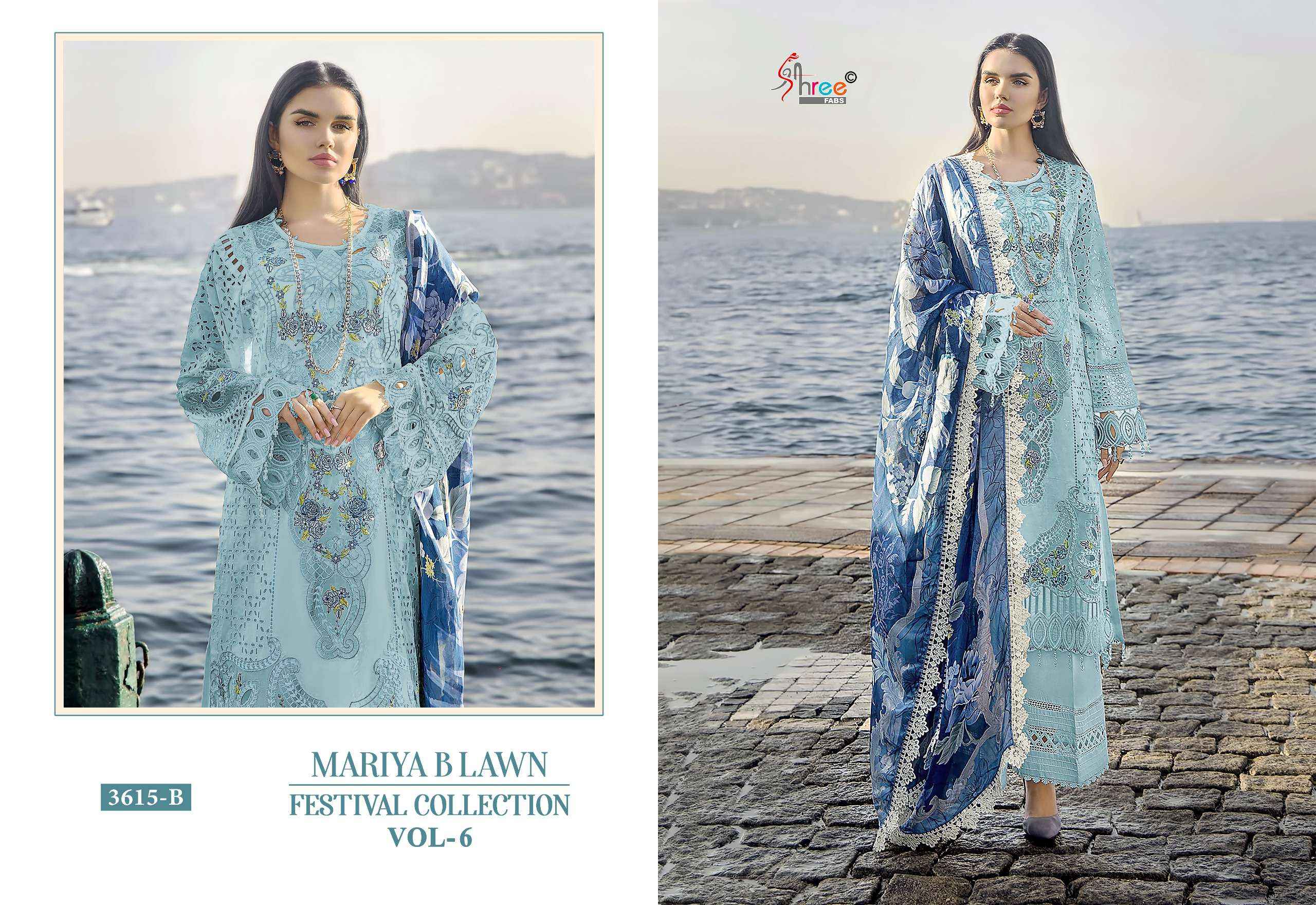 SHREE FABS MARIYA B LAWN FESTIVAL COLLECTION VOL 6 LAWN COTTON SUIT ( 4 PCS CATALOG )