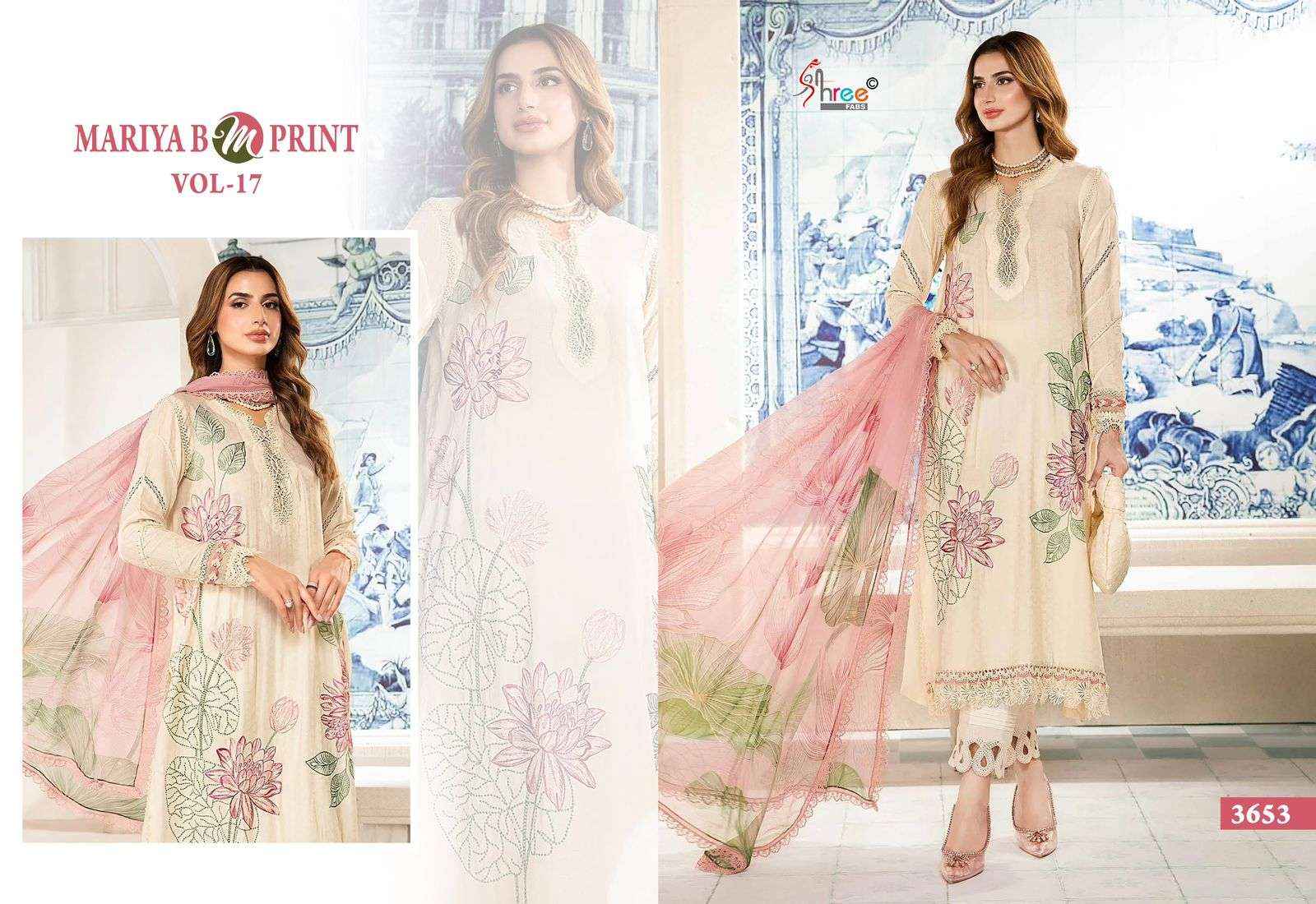 SHREE FABS MARIYA B M PRINT VOL 17 COTTON DESIGNER SUIT ( 6 PCS CATALOG )