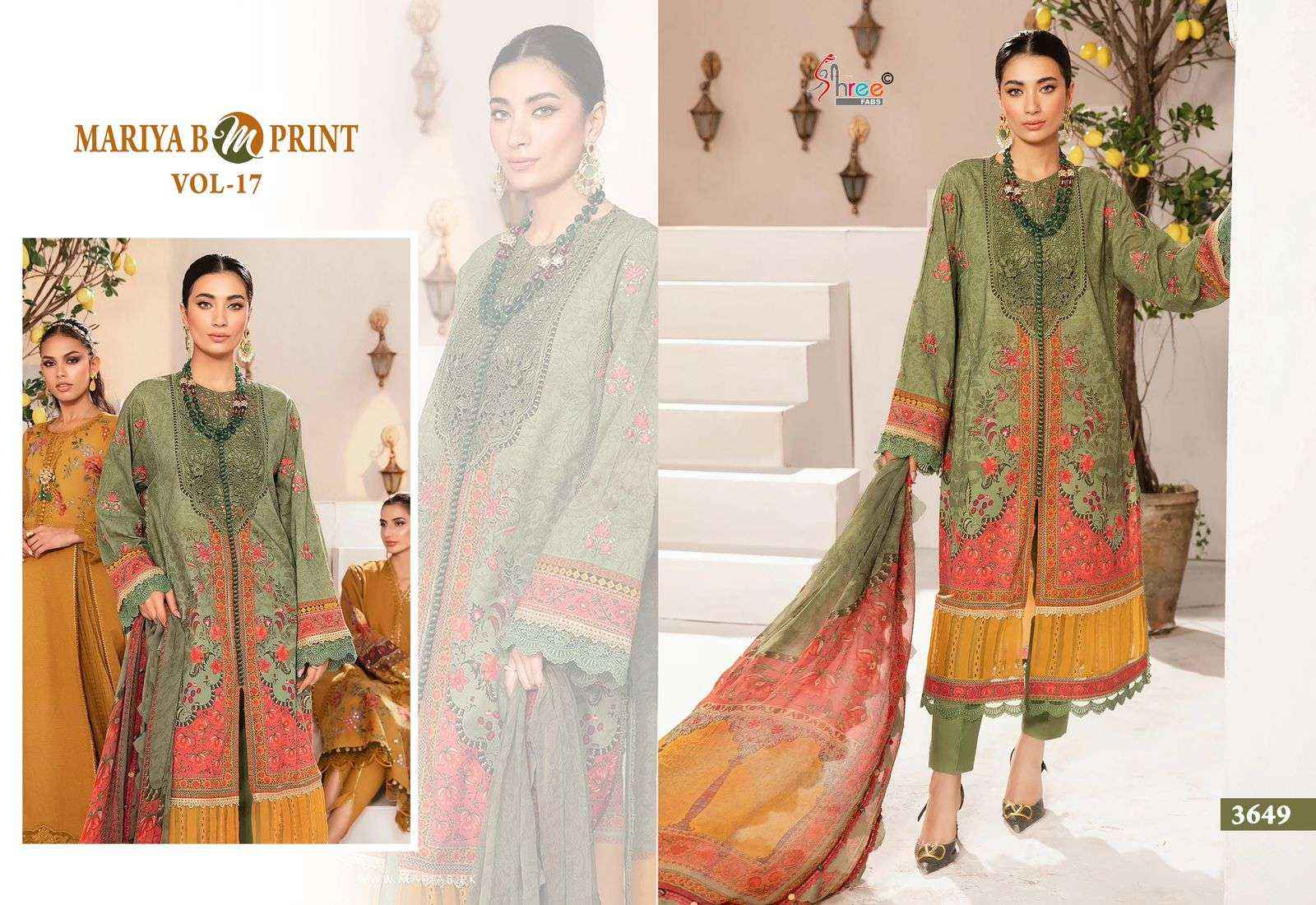 SHREE FABS MARIYA B M PRINT VOL 17 COTTON DESIGNER SUIT ( 6 PCS CATALOG )