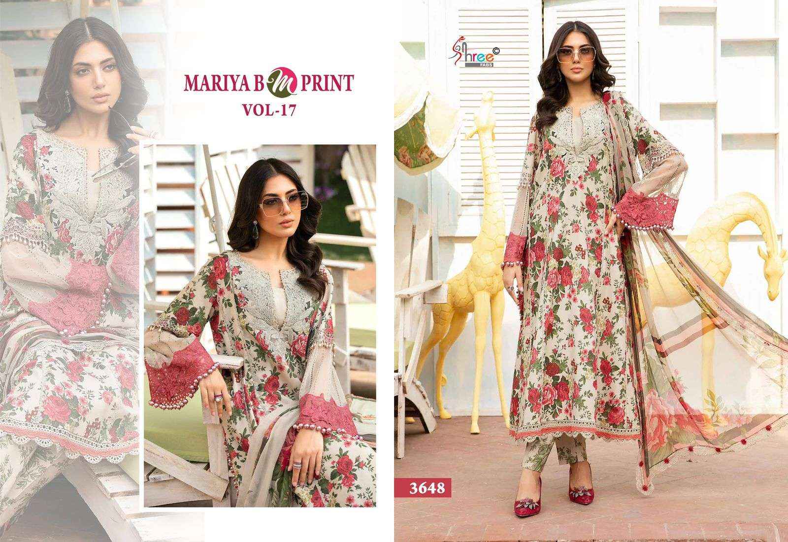 SHREE FABS MARIYA B M PRINT VOL 17 COTTON DESIGNER SUIT ( 6 PCS CATALOG )