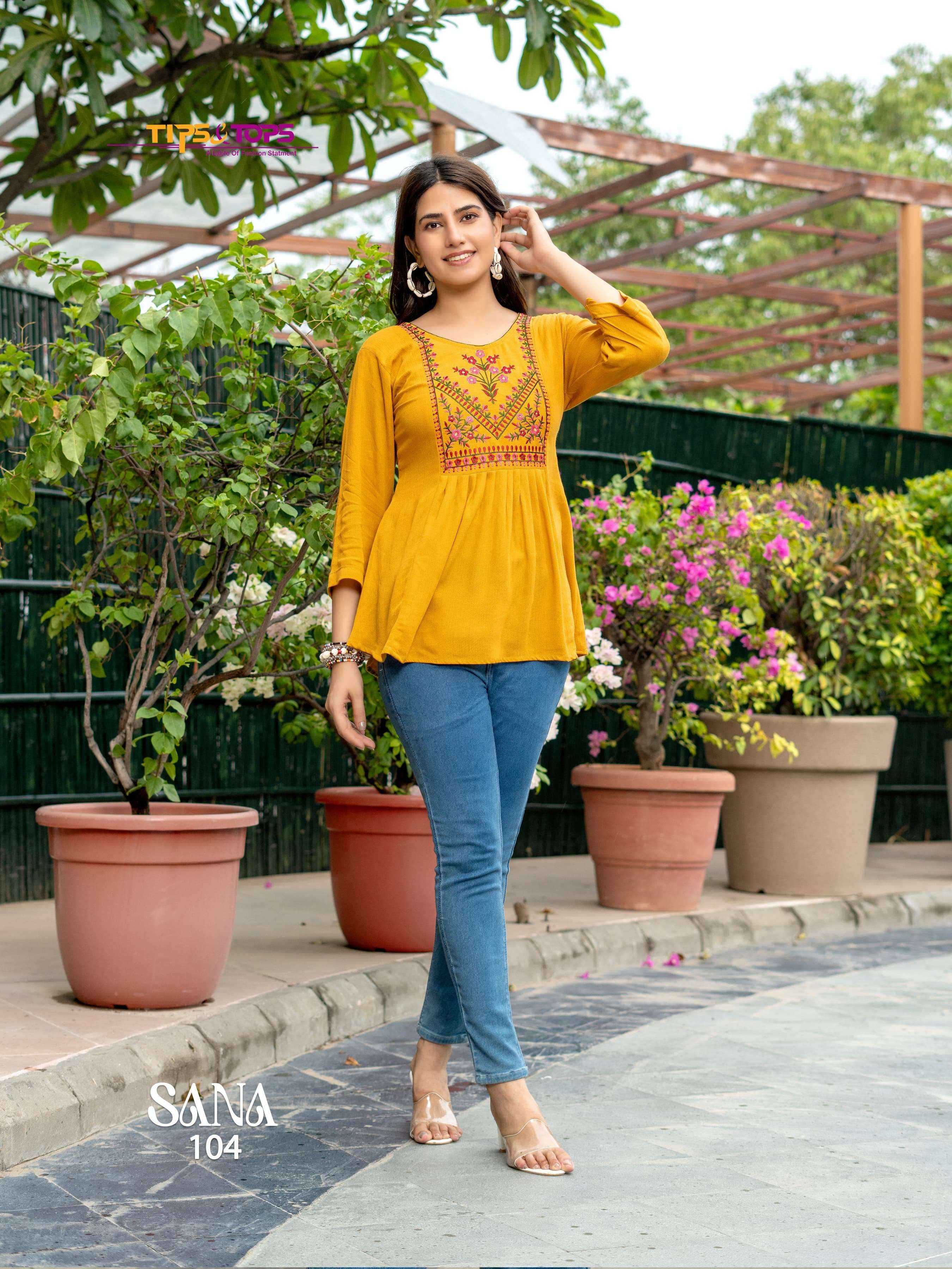 TIPS AND TOPS SANA VOL 3 RAYON FANCY WESTERN WEAR LADIES TOP ( 8 PCS CATALOG )