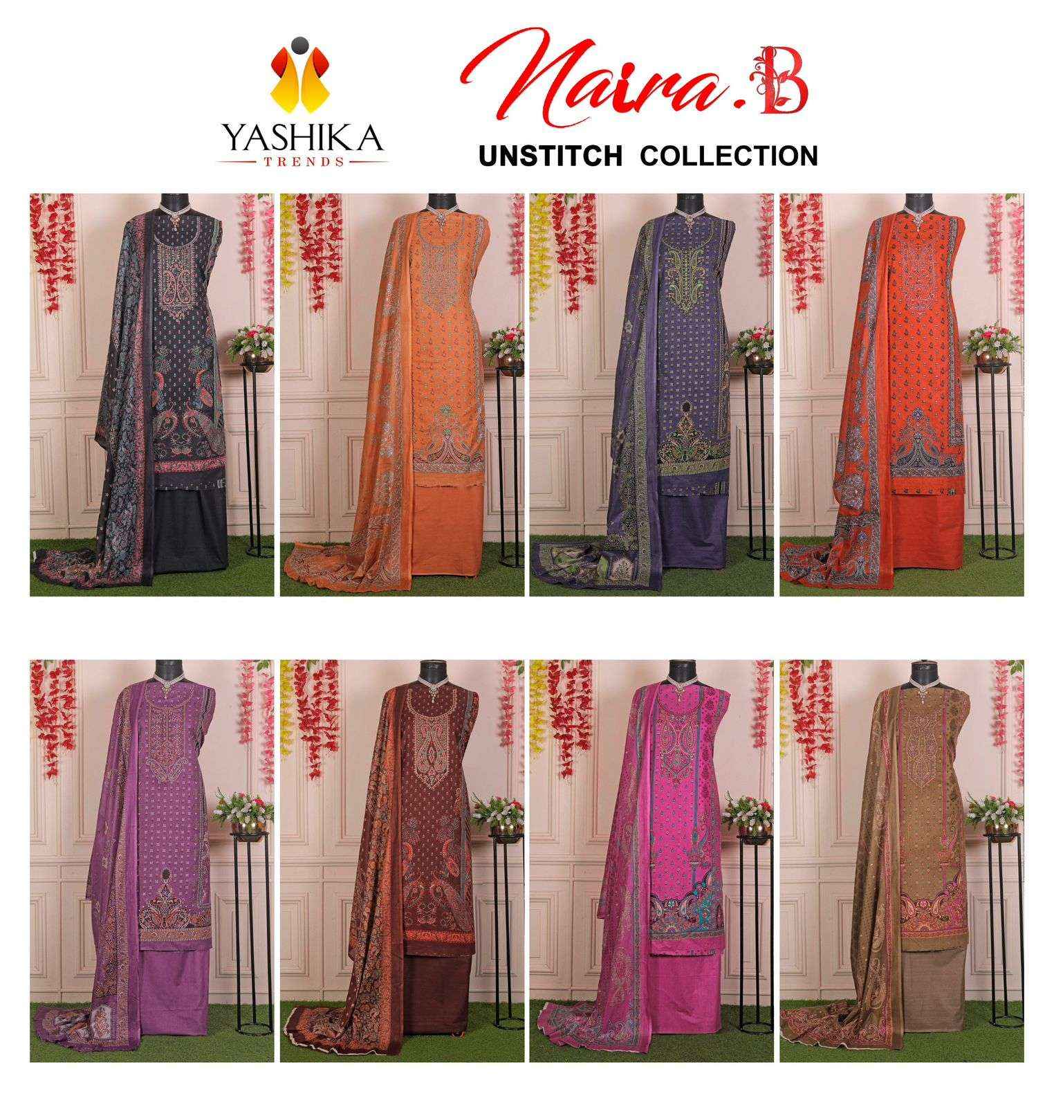 YASHIKA TRENDS NAYRA B COTTON DRESS MATERIAL ( 8 PCS CATALOG )