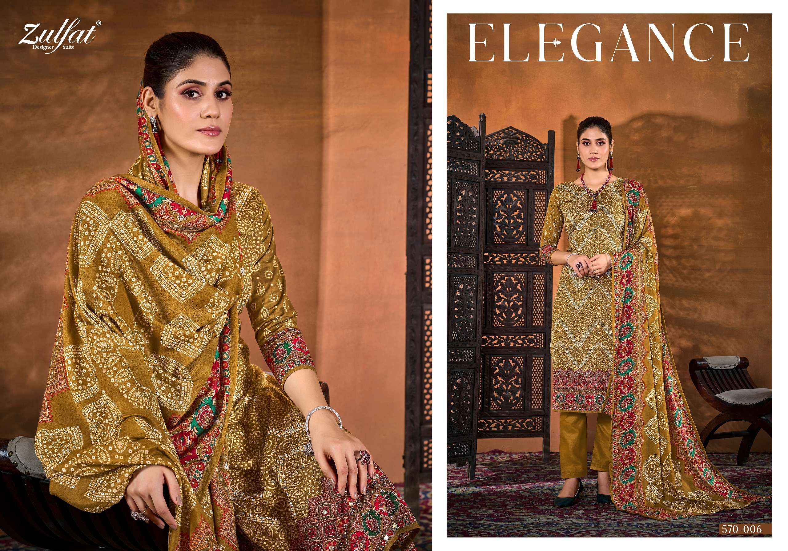 ZULFAT DESIGNER SUITS TANIA VOL 4 COTTON PRINT SALWAR SUIT ( 6 PCS CATALOG )