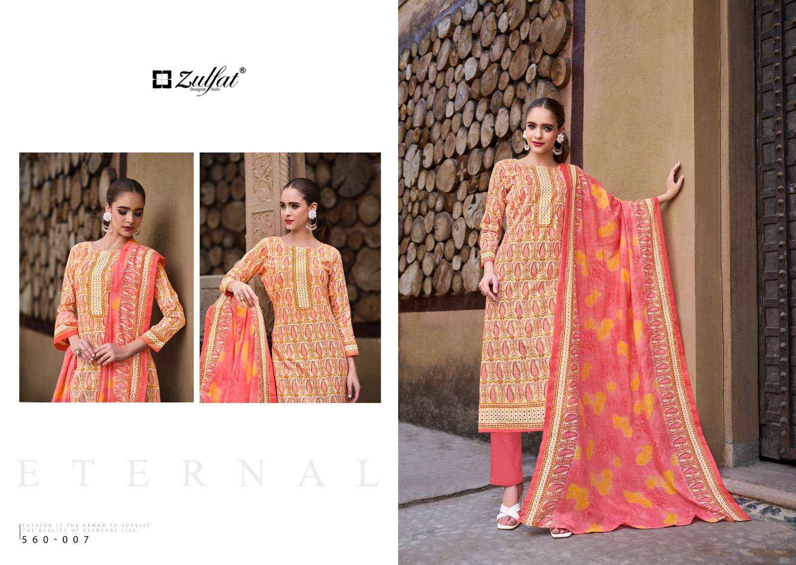 ZULFAT DESIGNER SUITS ZOHRA VOL 3 COTTON DESIGNER PRINT SUIT ( 8 PCS CATALOG )