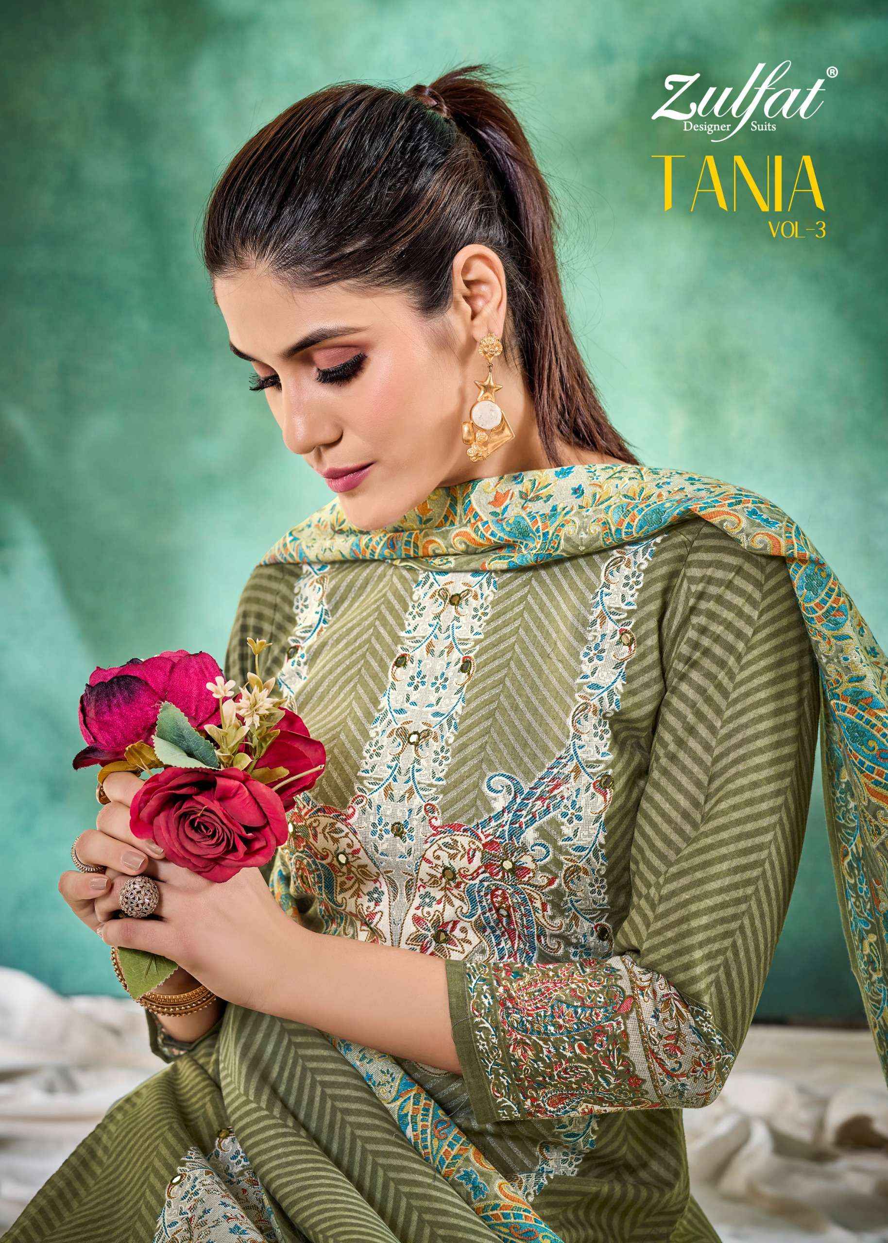 ZULFAT DESIGNER TANIA VOL 3 COTTON DRESS MATERIAL ( 6 PCS CATALOG )