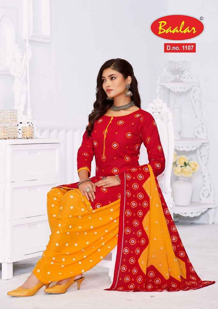 Baalar Bandhni Patiyala Cotton Dress Material 12 pcs Catalogue