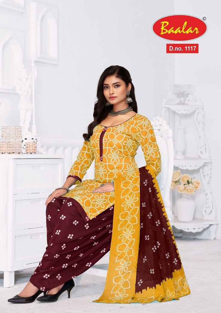 Baalar Bandhni Patiyala Cotton Dress Material 12 pcs Catalogue