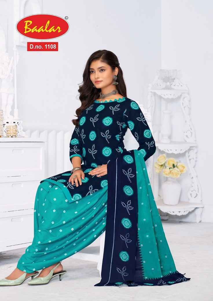 Baalar Bandhni Patiyala Cotton Dress Material 12 pcs Catalogue