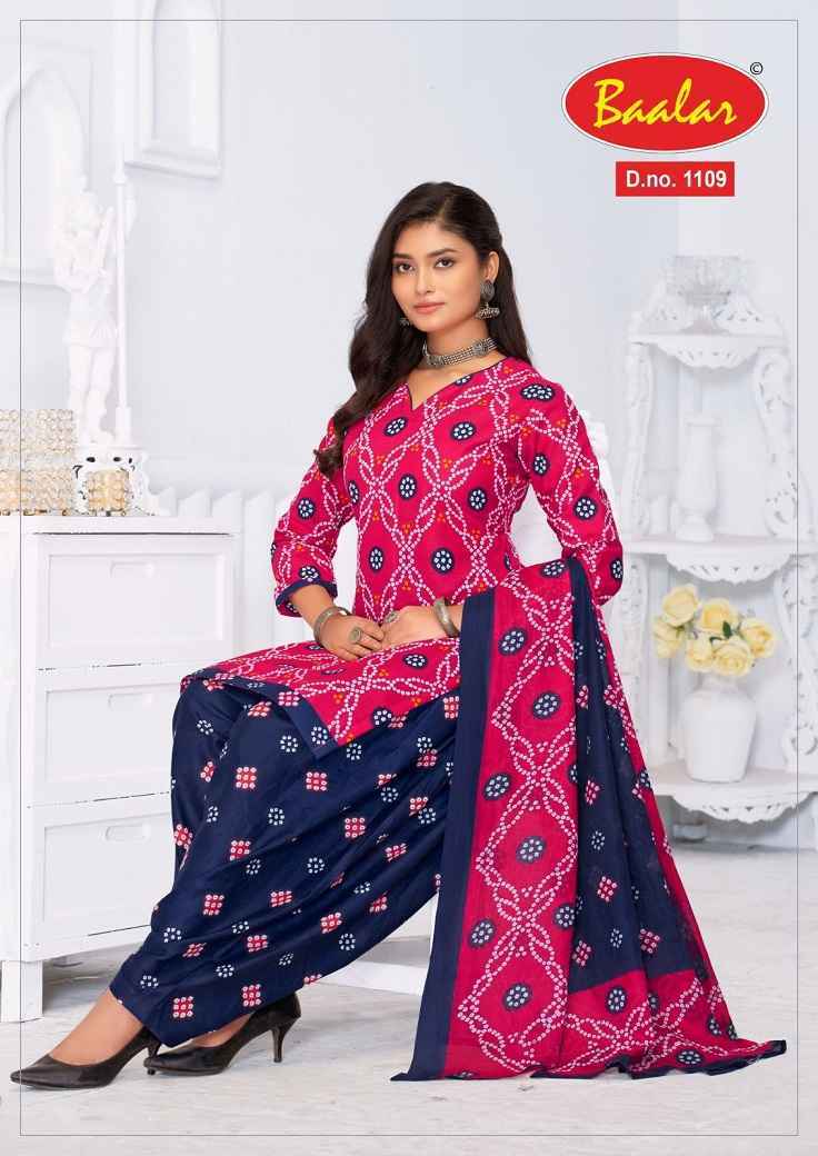 Baalar Bandhni Patiyala Cotton Dress Material 12 pcs Catalogue