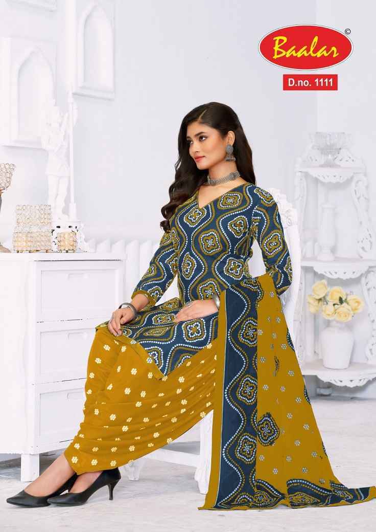 Baalar Bandhni Patiyala Cotton Dress Material 12 pcs Catalogue