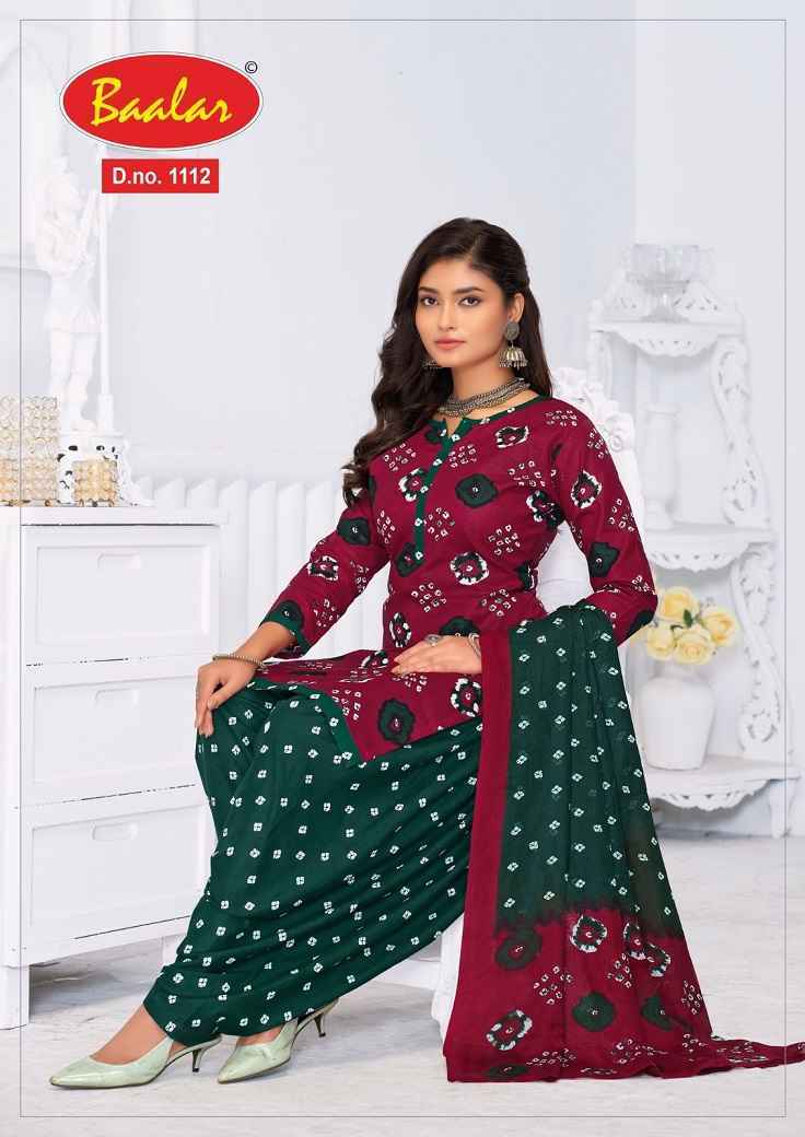 Baalar Bandhni Patiyala Cotton Dress Material 12 pcs Catalogue