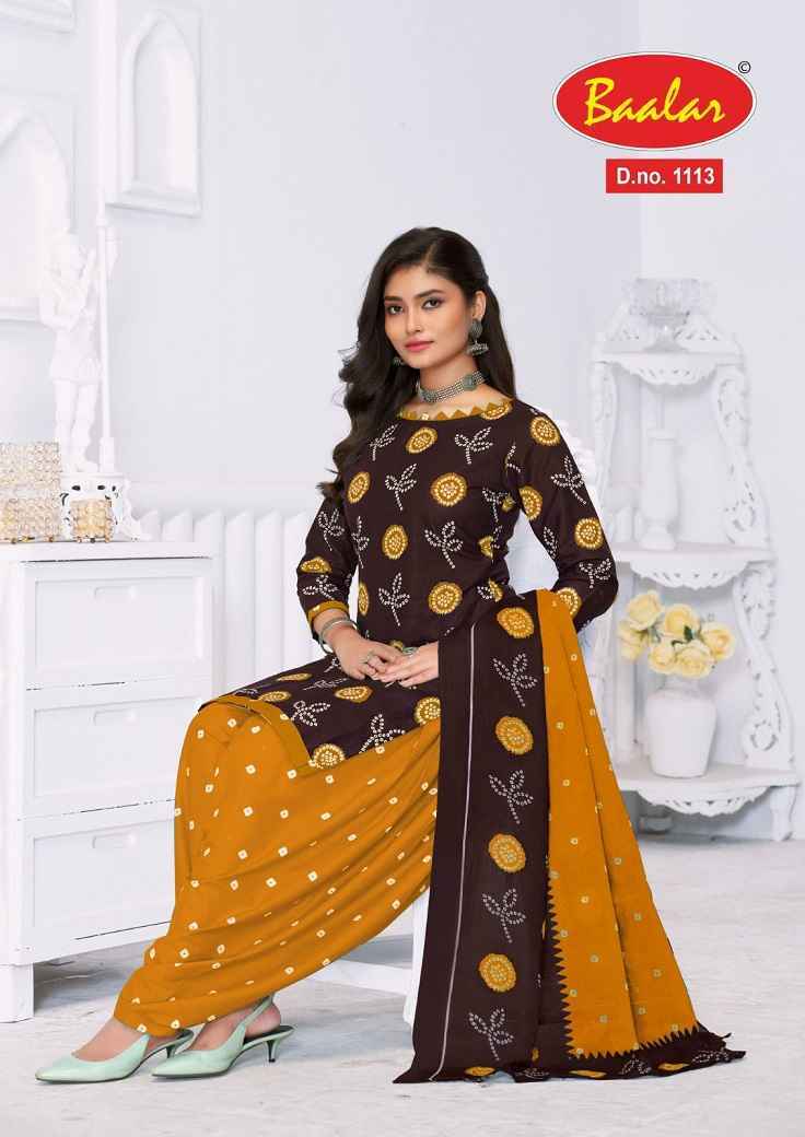 Baalar Bandhni Patiyala Cotton Dress Material 12 pcs Catalogue