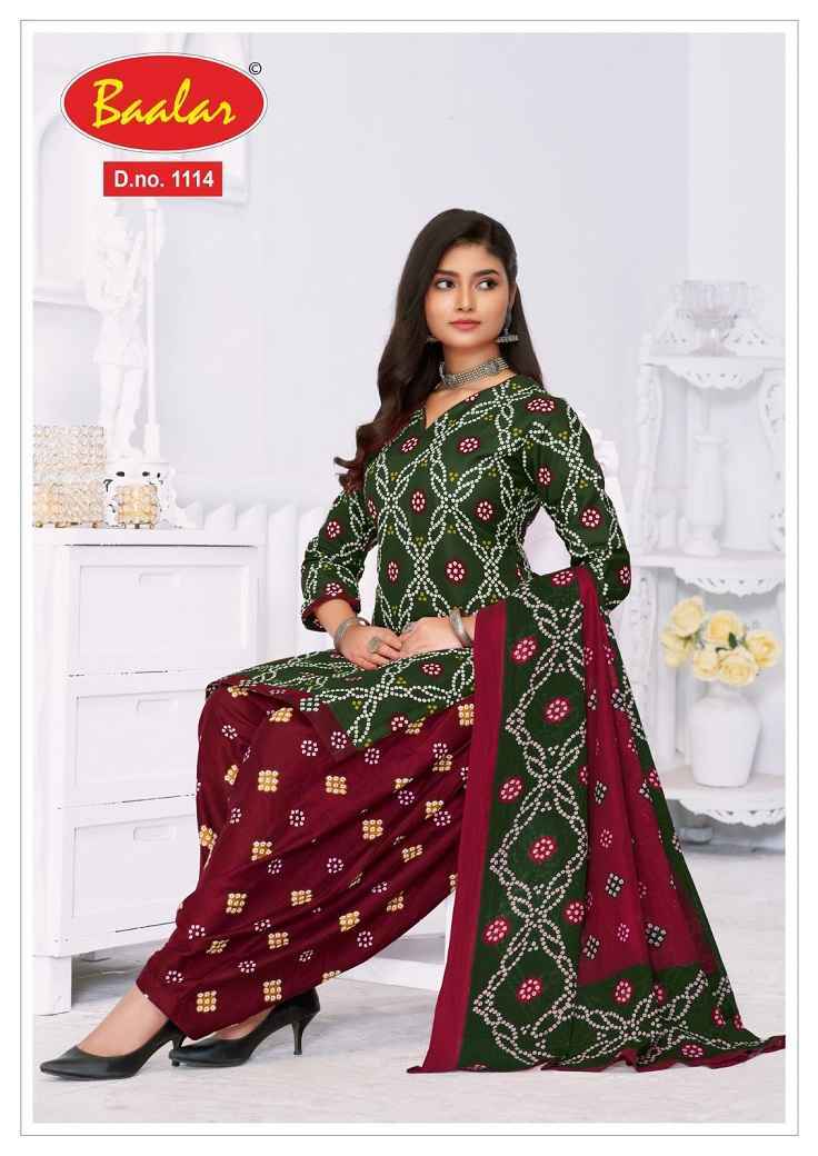 Baalar Bandhni Patiyala Cotton Dress Material 12 pcs Catalogue