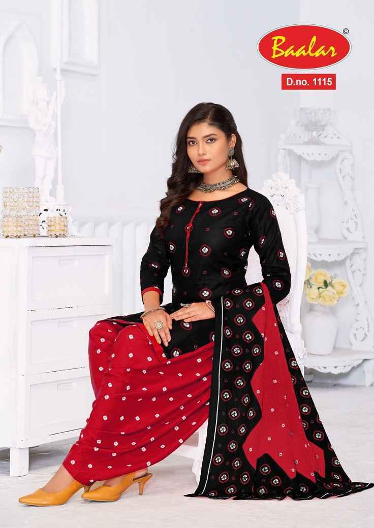 Baalar Bandhni Patiyala Cotton Dress Material 12 pcs Catalogue