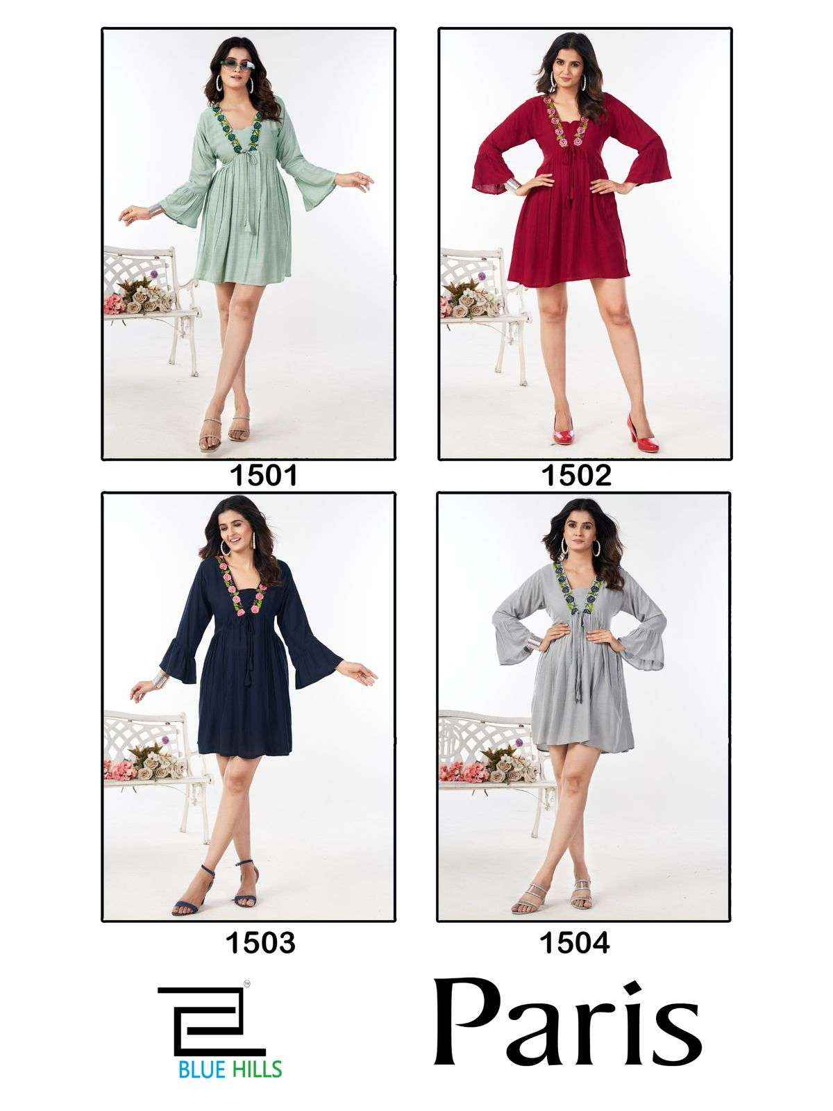 BLUE HILLS PARIS RAYON FANCY WESTERN WEAR TOP ( 4 PCS CATALOG )