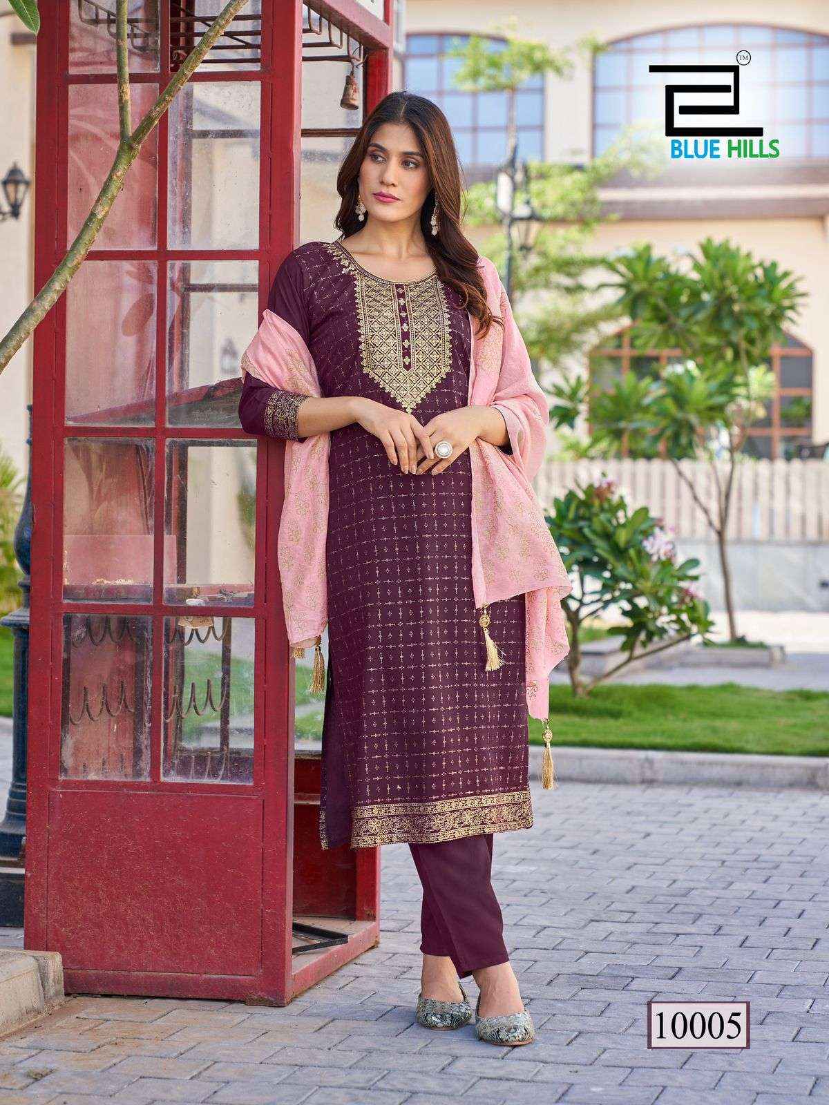 BLUE HILLS ROYAL TOUCH VOL 10 NX RAYON FANCY KURTI COMBO SET ( 4 PCS CATALOG )