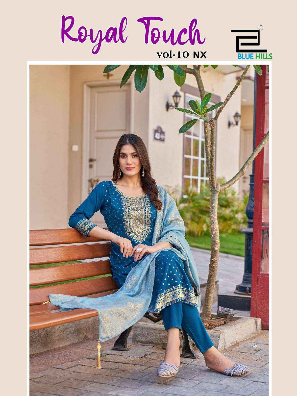 BLUE HILLS ROYAL TOUCH VOL 10 NX RAYON FANCY KURTI COMBO SET ( 4 PCS CATALOG )