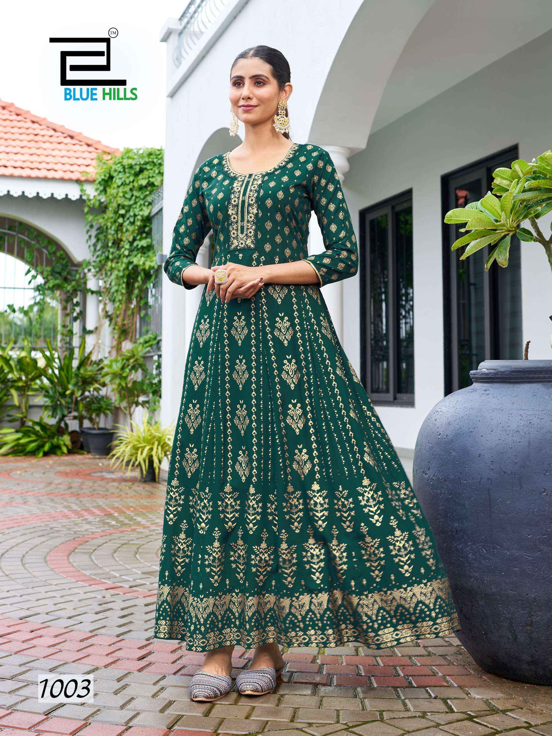 BLUE HILLS WALKWAY SPECIAL RAYON ANARKALI GOWN ( 8 PCS CATALOG )