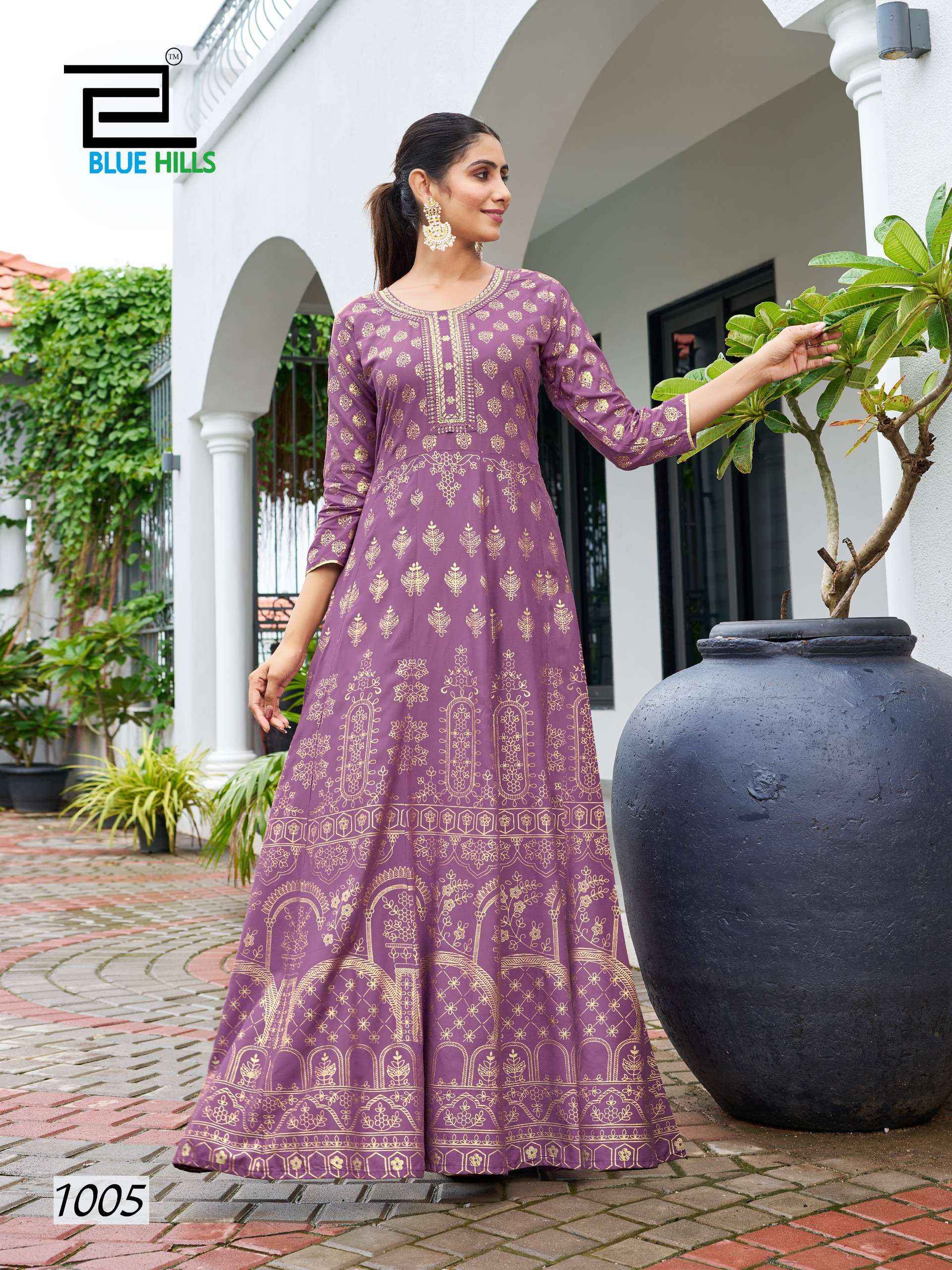 BLUE HILLS WALKWAY SPECIAL RAYON ANARKALI GOWN ( 8 PCS CATALOG )